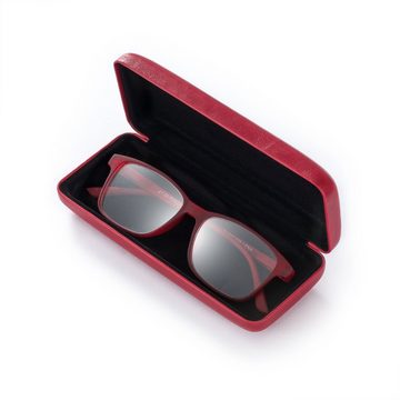 FEFI Brillenetui im Leder-Look mit Brillenprägung (Hardcase), inklusive Mikrofasertuch