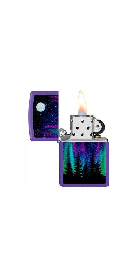 Zippo Feuerzeug ZIPPO Benzinfeuerzeug "Northern Lights", color Image, lila (1-St), Original Zippo; Unbefüllt