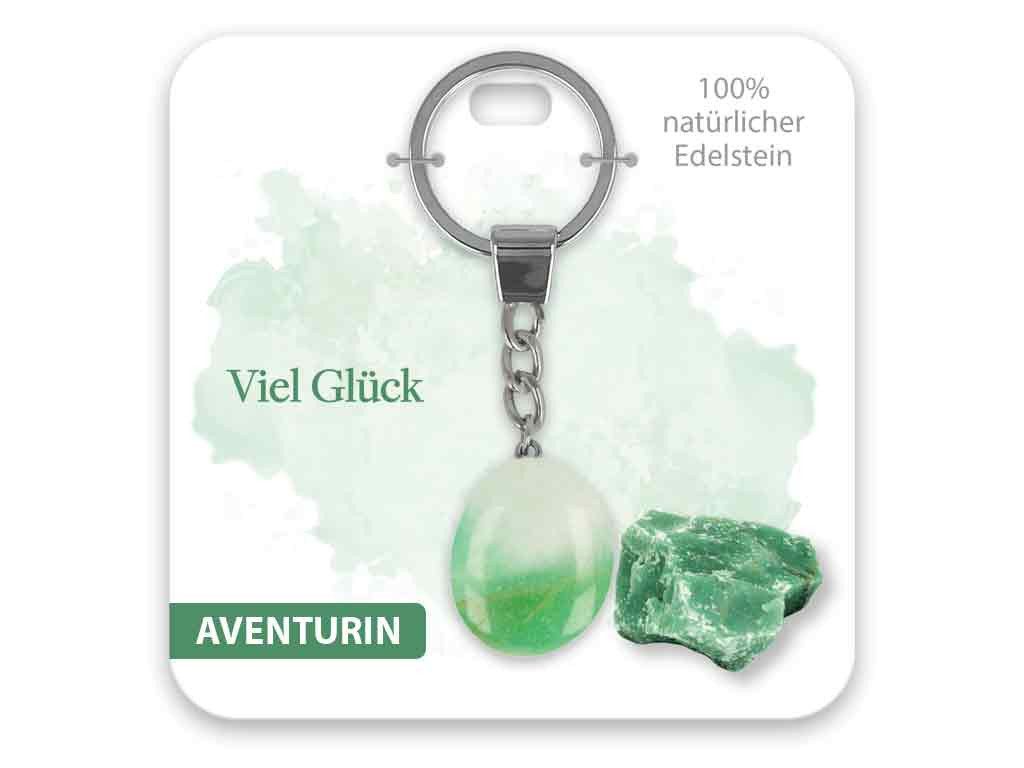 Schlüsselanhänger Set BB Klostermann Edelstein Schlüsselanhänger Aventurin Viel Glück
