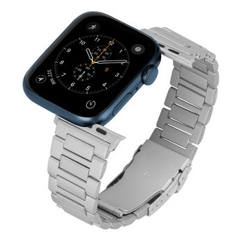 LAiMER Uhrenarmband LAIMER Apple Watch Armband UB1105-AW44 Titan Silver Performance