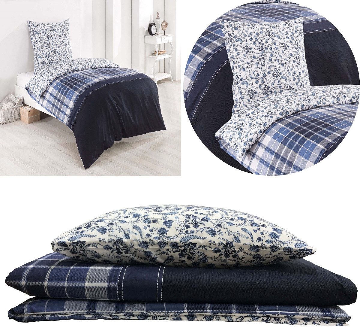 Buymax Bettwäsche Wende-Bettwäsche, Pablo, Renforce: 100% Baumwolle, 3 teil günstig online kaufen