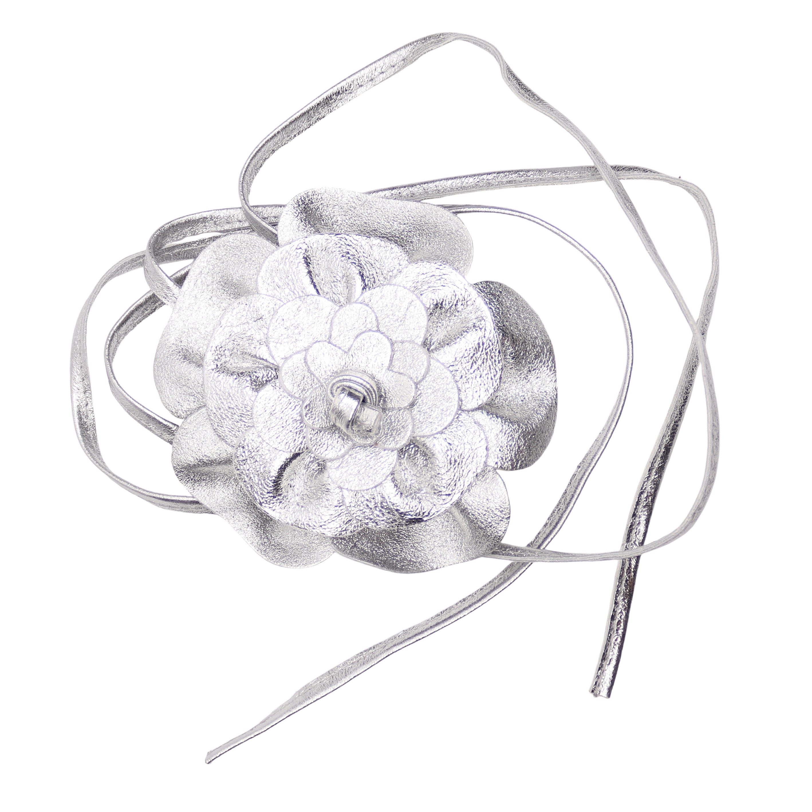 MIRROSI Taillengürtel Blume aus Echtleder zu binden, Einheitsgröße, Made in Italy Einheitsgröße (Geeignet für einen Hüftumfang bis zum ca.150 cm)