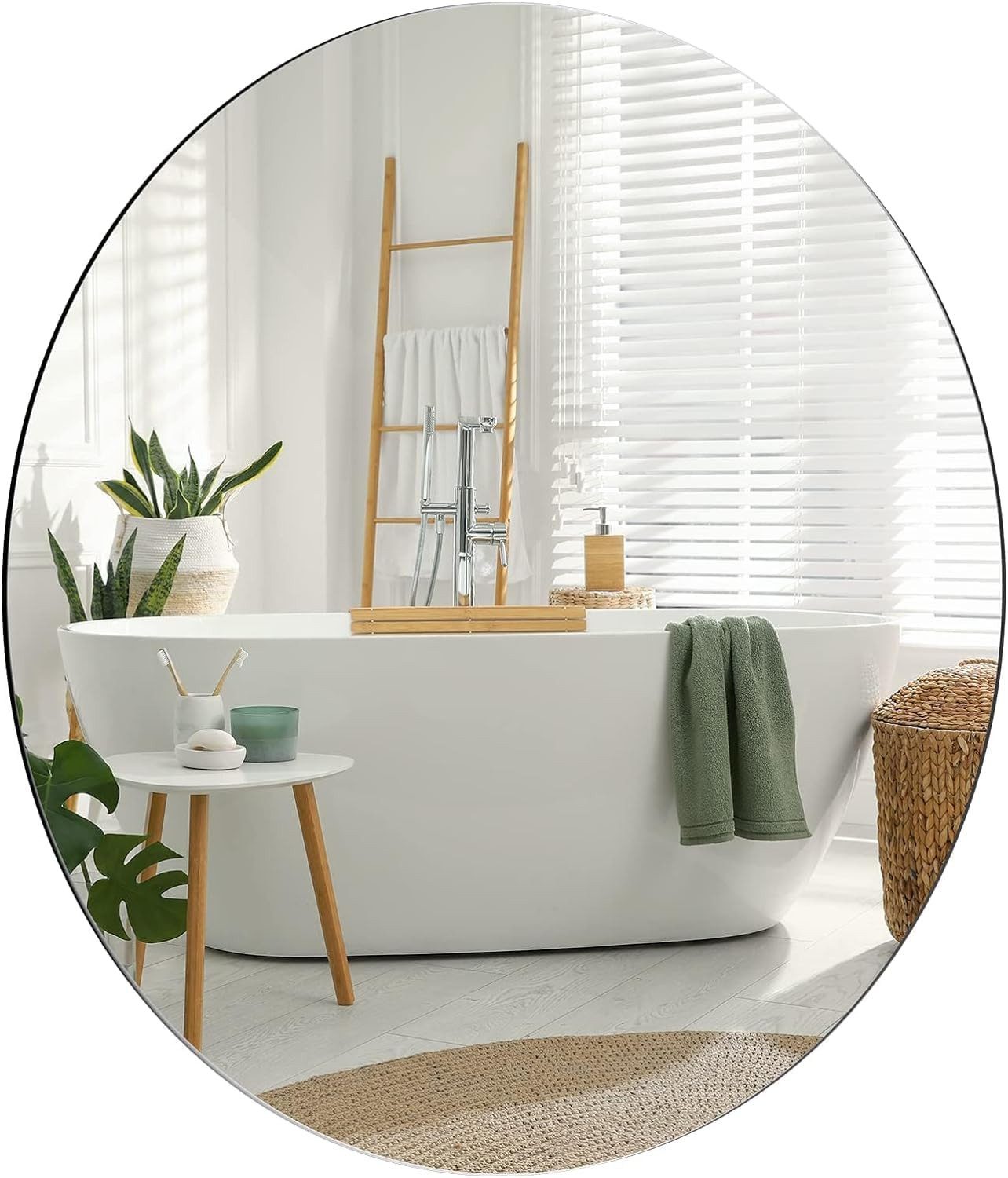 Dripex Spiegel Rund Spiegel 60x60cm Rahmenloser Badezimmerspiegel günstig online kaufen