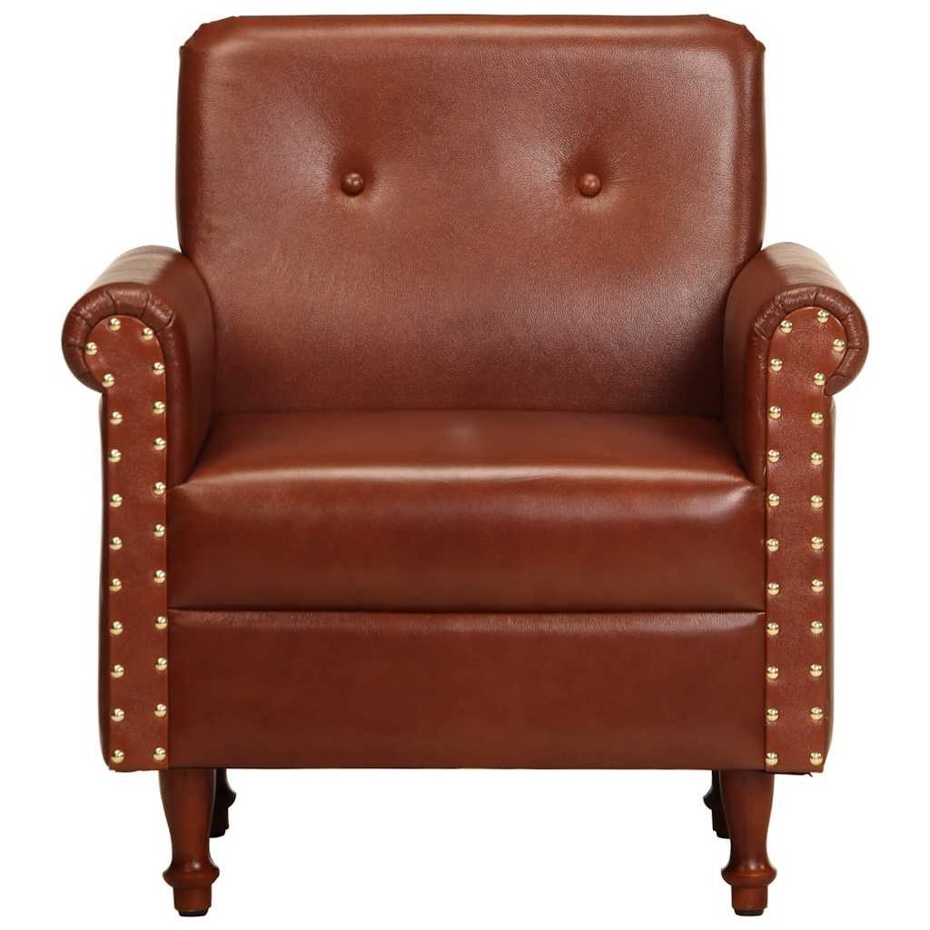vidaXL Sessel Sessel Braun Echtleder (1-St)