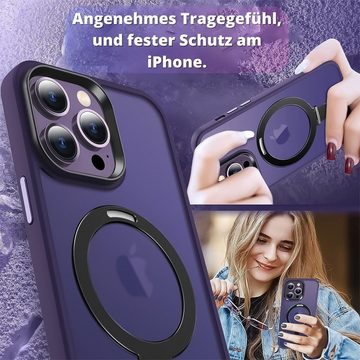 CoolGadget Handyhülle Hybrid Luxury Handy Case für iPhone 12 / 12 Pro 6,1 Zoll, Hülle Massiv Metallring aufklappbar Schutzhülle für Magsafe Zubehör