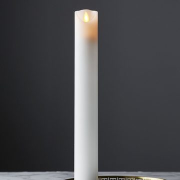 STAR TRADING LED-Kerze Stumpenkerze Taufkerze Kirchenkerze Echtwachs H: 40cm Timer weiß