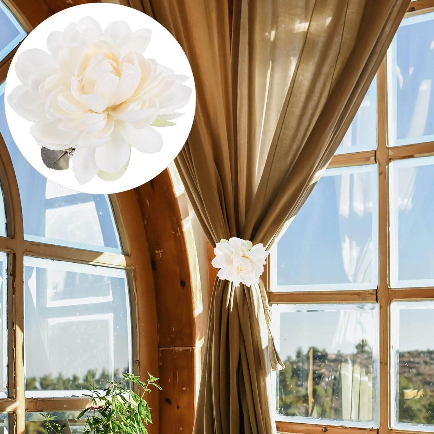 BYSURE Raffhalter, (2-tlg), Vorhang-Clip, Vorhang-Raffhalter, Blumen-Raffha günstig online kaufen