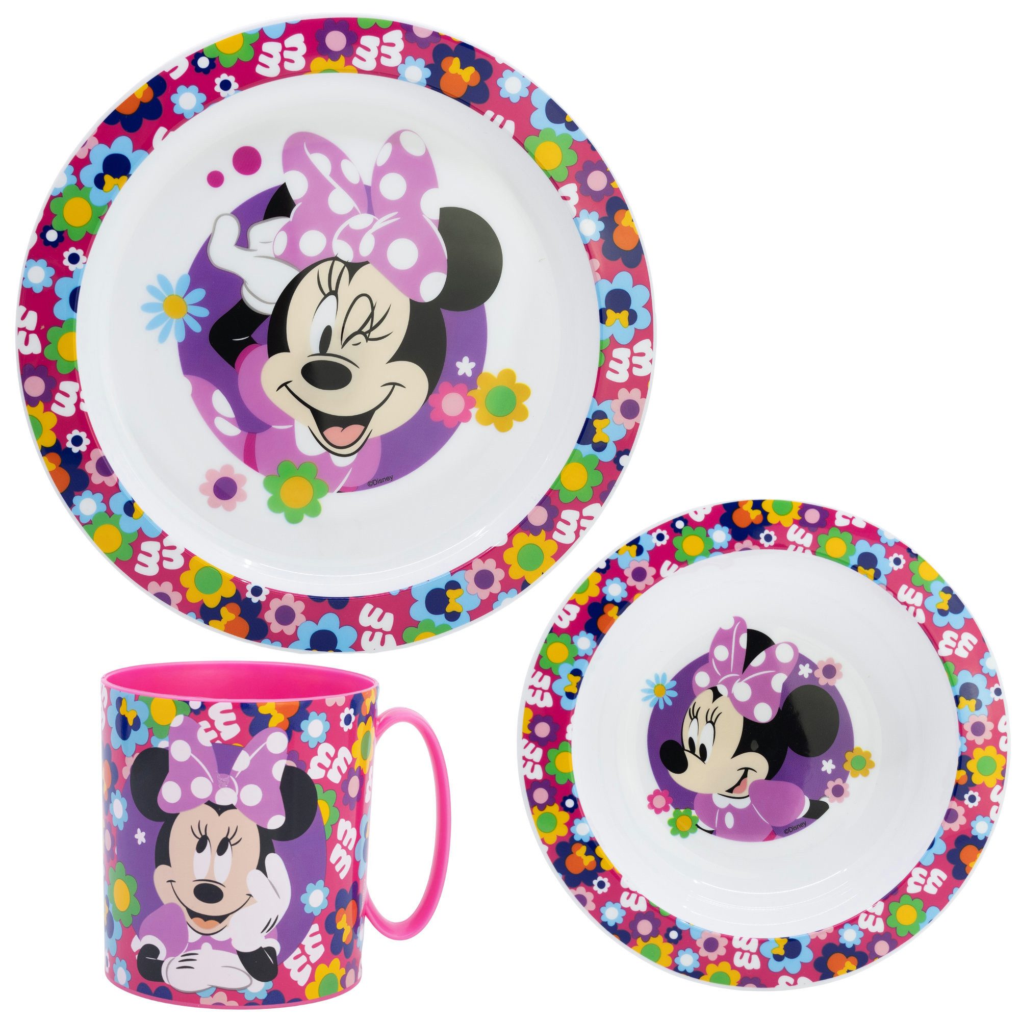 Kindergeschirr-Set Disney Minnie Maus Kinder Geschirr-Set 3 tlg antirutsch