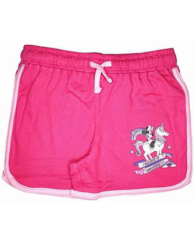 Disney Minnie Mouse Shorts Minnie Maus - I believe in Unicorns Mädchen kurze Hose aus Baumwolle Gr. 98 - 128 cm
