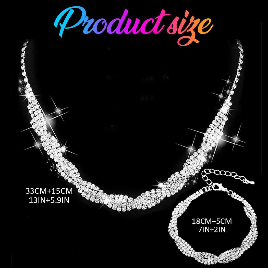 Coonoor Schmuckset Damen Schmuckset 2-teilig, Braut Strass Schmuckset, (2-tlg), Armband Halskette, Hochzeitsschmuck Set