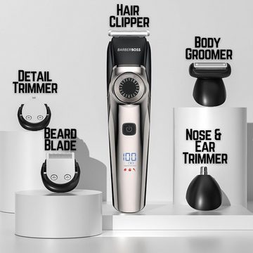 BARBERBOSS Haarschneider, Elektrischer Bartschneider und Rasierer zum Trimmen Stylen Rasieren, mit Perfekte Schnitte, präzise Einstellungen & lange Akkulaufzeit