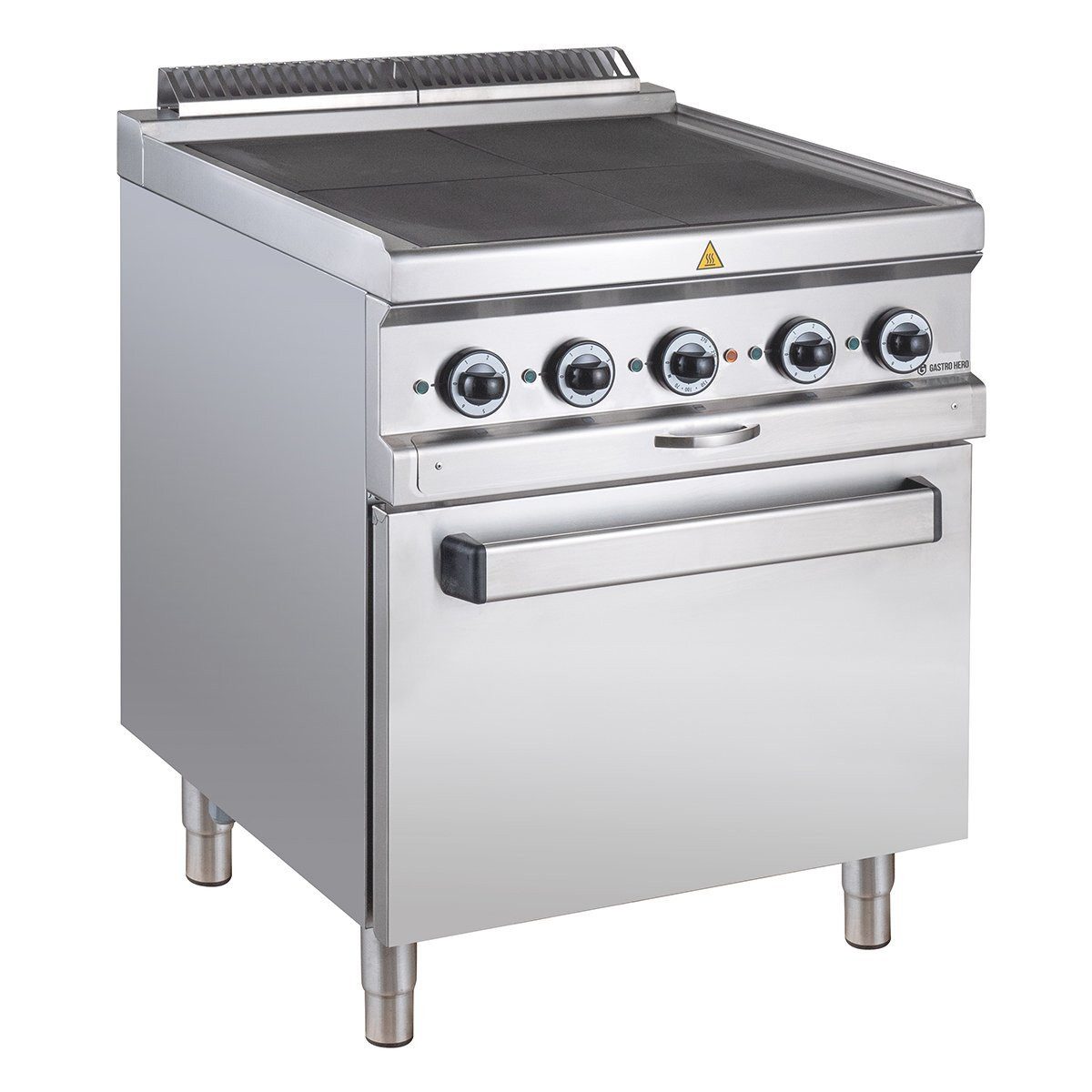 GastroHero Dönergrill Elektroherd 4 Kochfelder Heißluftofen 12,6 kW