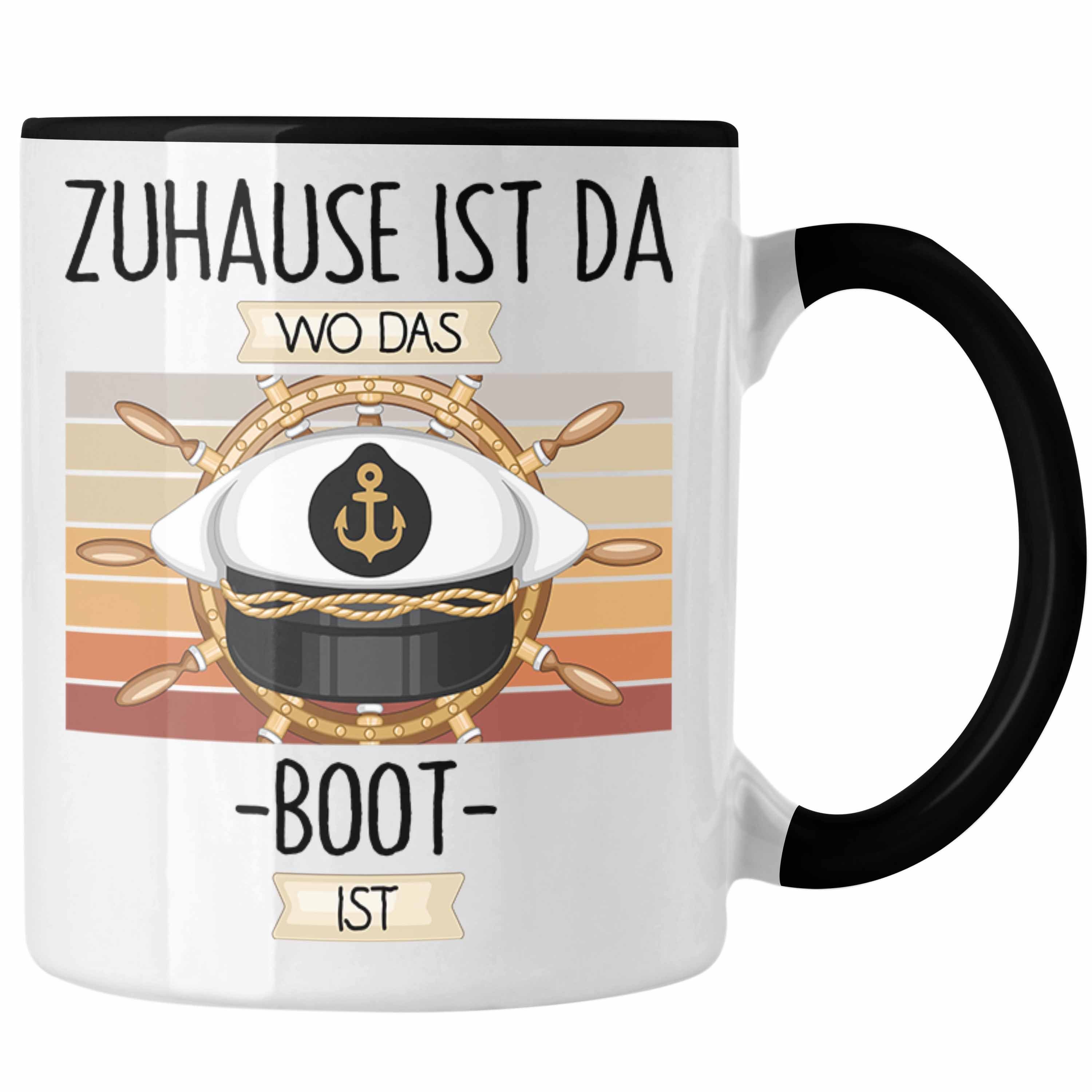 Trendation Tasse Kapitän Tasse Geschenk Geschenkidee Lustiger Spruch Zuhause Ist Da Wo Schwarz | Teetassen