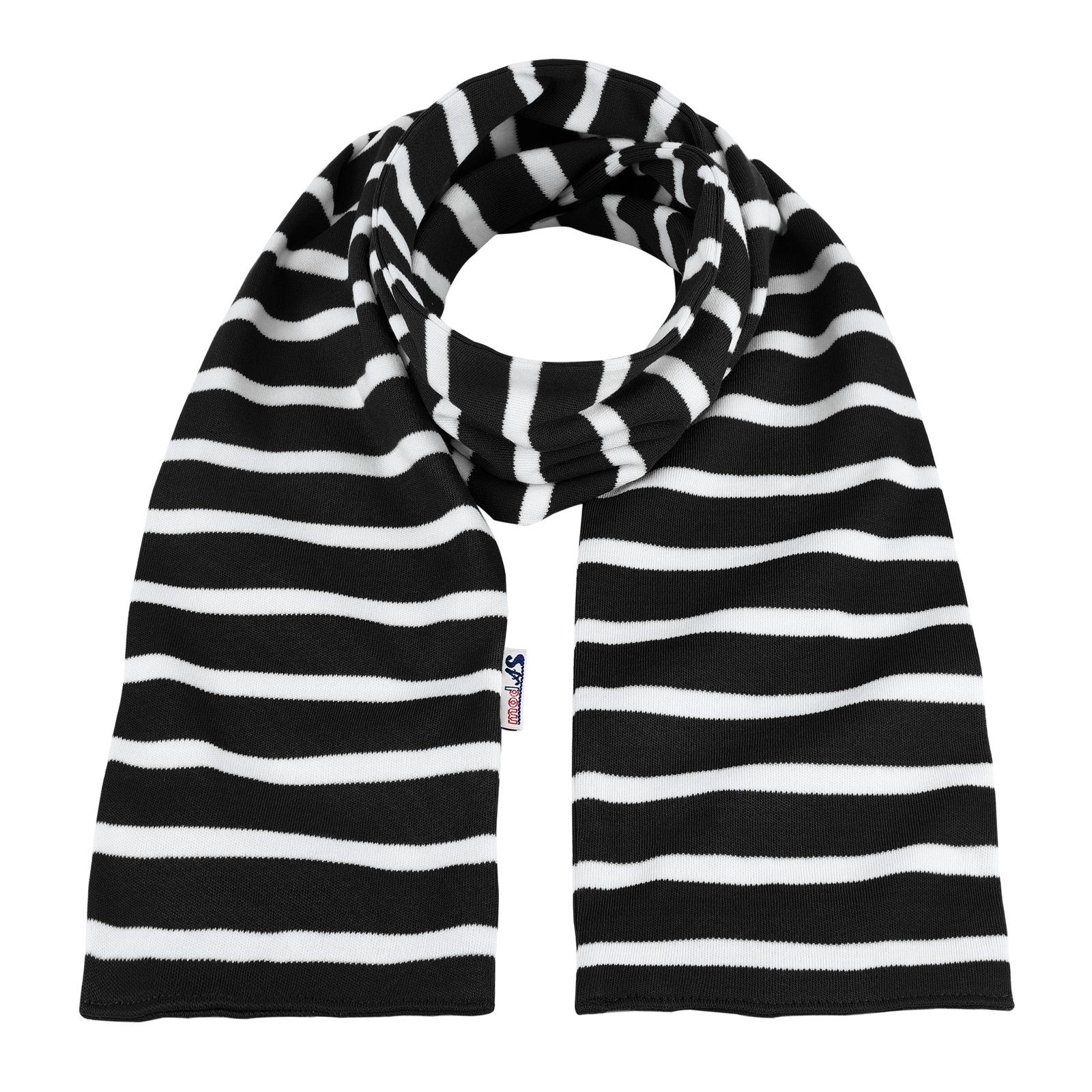 modAS Modeschal, Bretonischer Schal Unisex mit Streifen und uni Herren Damen Kinder