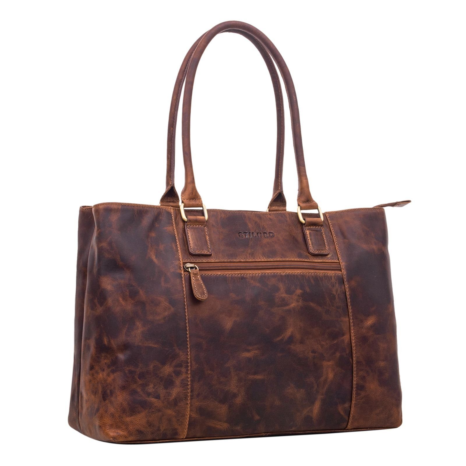 Handtasche "Marika" Shopper Damen Groß Echtleder mit Laptopfach 15,6 Zoll