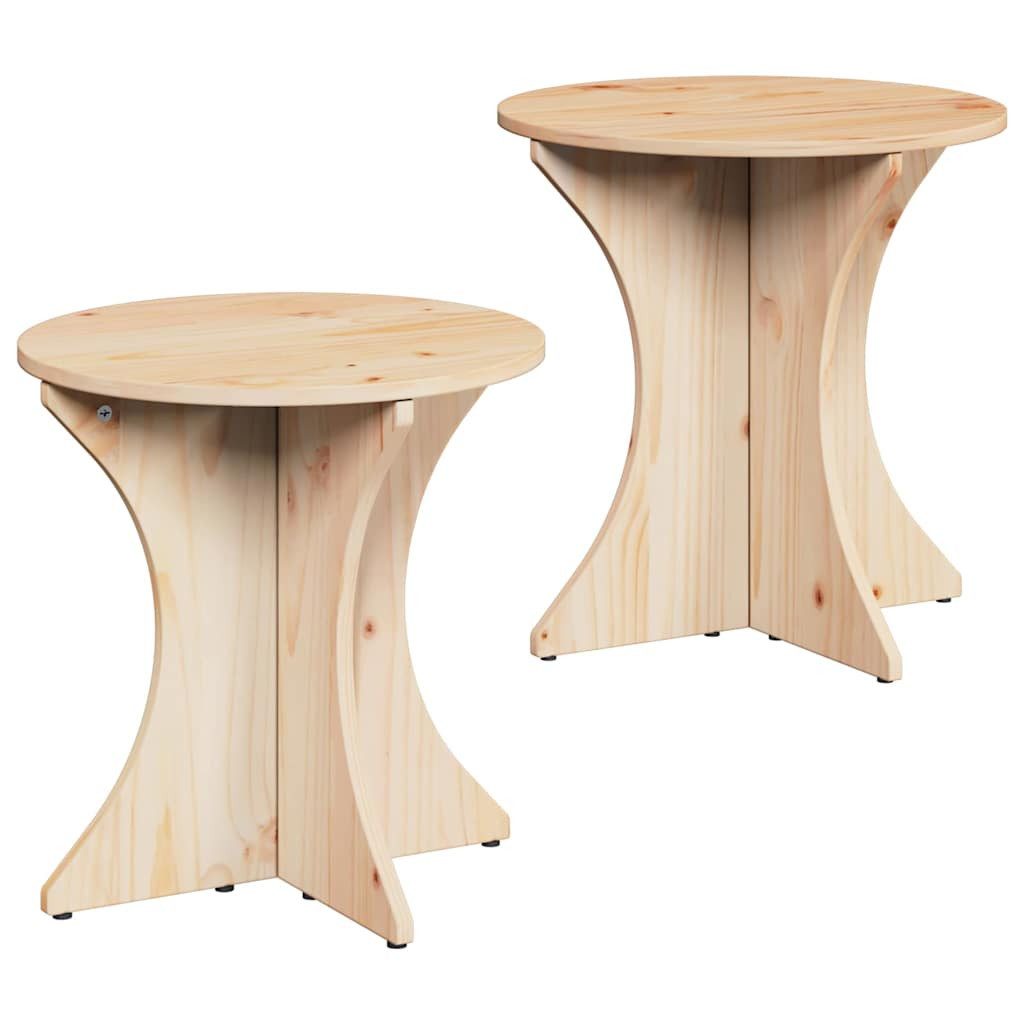 vidaXL Couchtisch Couchtisch 2 pcs Natur 46 x 46 x 47 cm Massivholz Kiefer (2-St)