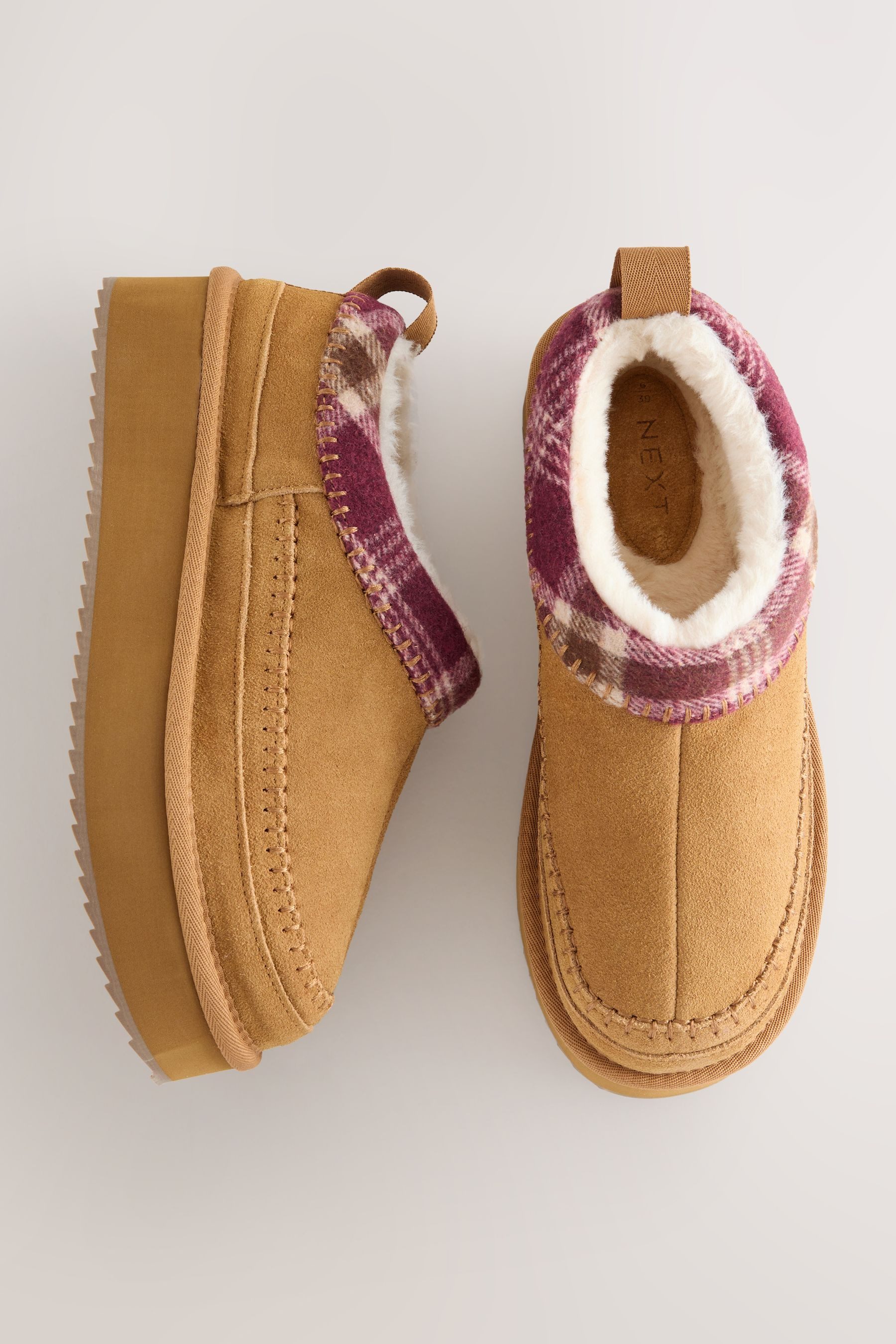 Next Forever Comfort® Plateau-Lederschuhe, Fellfutter Mules (1-tlg)