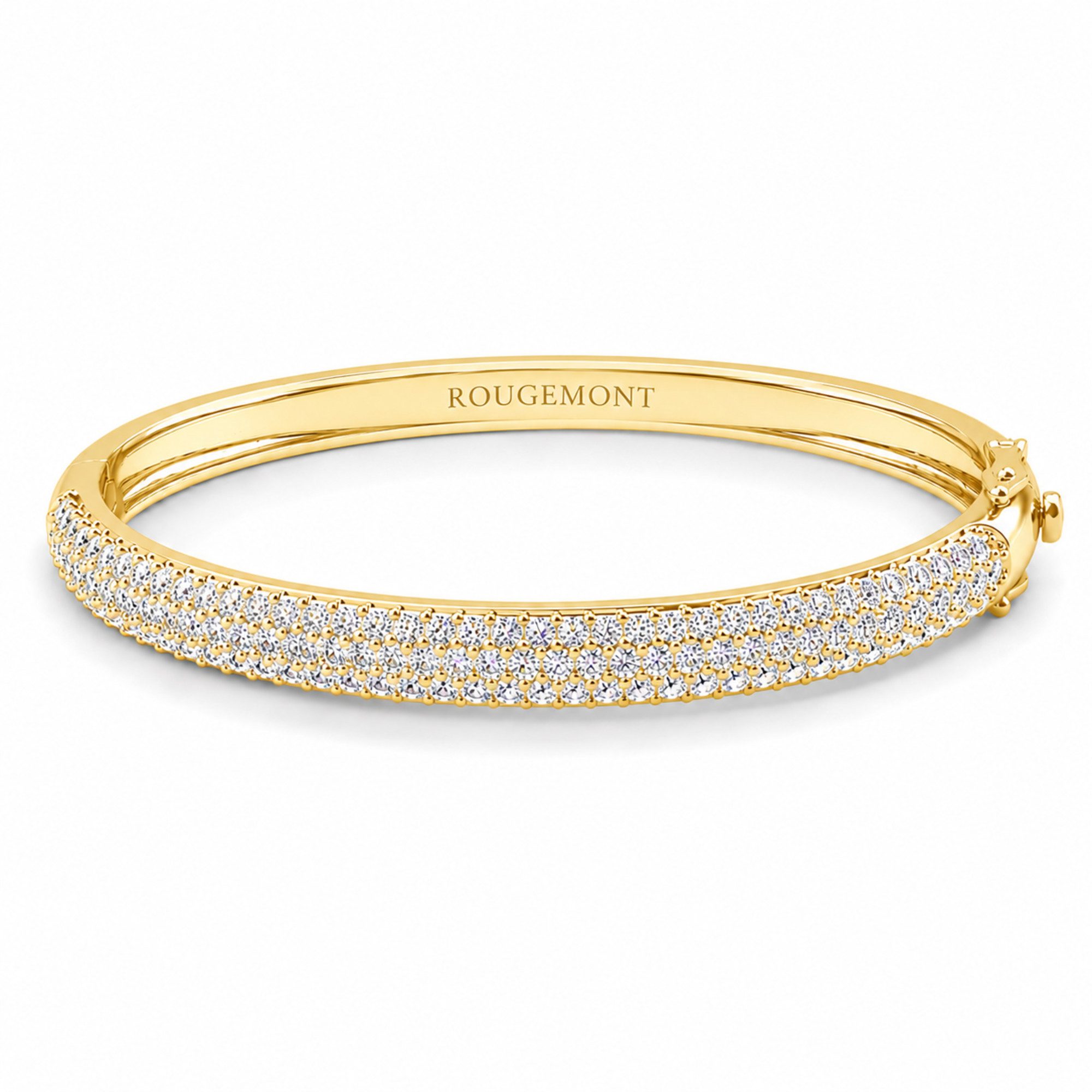 ROUGEMONT Armreif Funkelnder Zirkonia Damen Amreif Hypoallergen 18K Vergoldung 6mm, Funkelnder Damen Armreif
