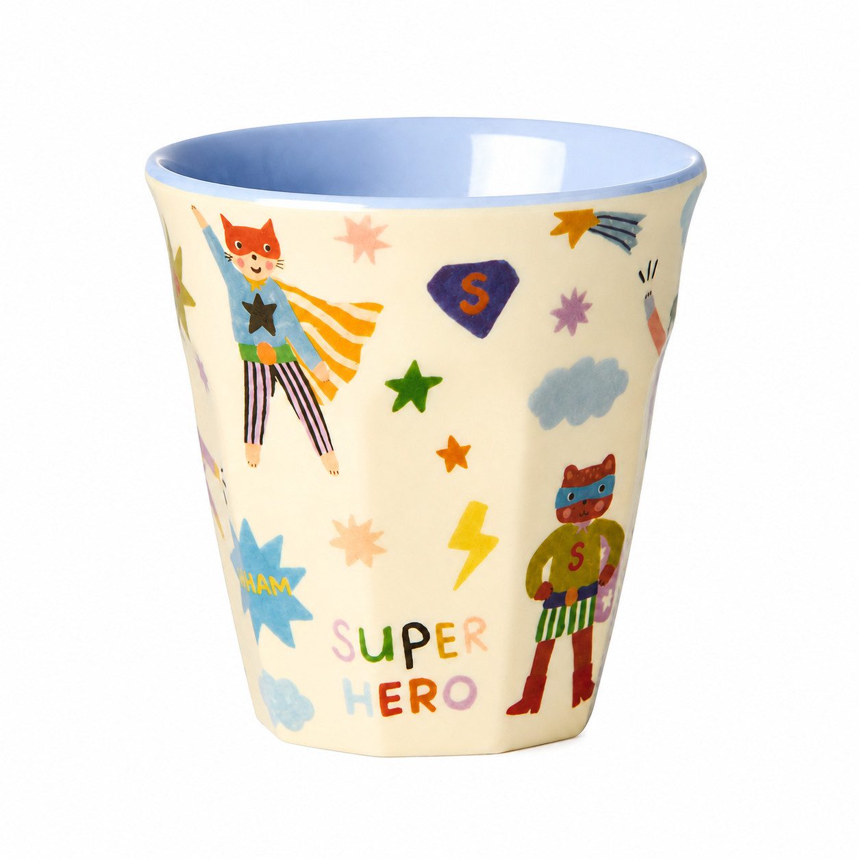rice Becher Melamin Kinderbecher 160ml Blau Pastellblau Trinkbecher KITA, 1-tlg., Melamin