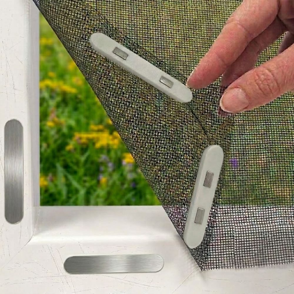 Montegoni Fliegengitter-Gewebe Magnet Fliegengitter Fenster zuschneidbar Moskitonetz ohne Bohren, (Einzelstück Fenster Netz, 1 Stück Fliegengitter Set), Ohne Bohren, magnetisch zuschneidbar, luftdurchlässig