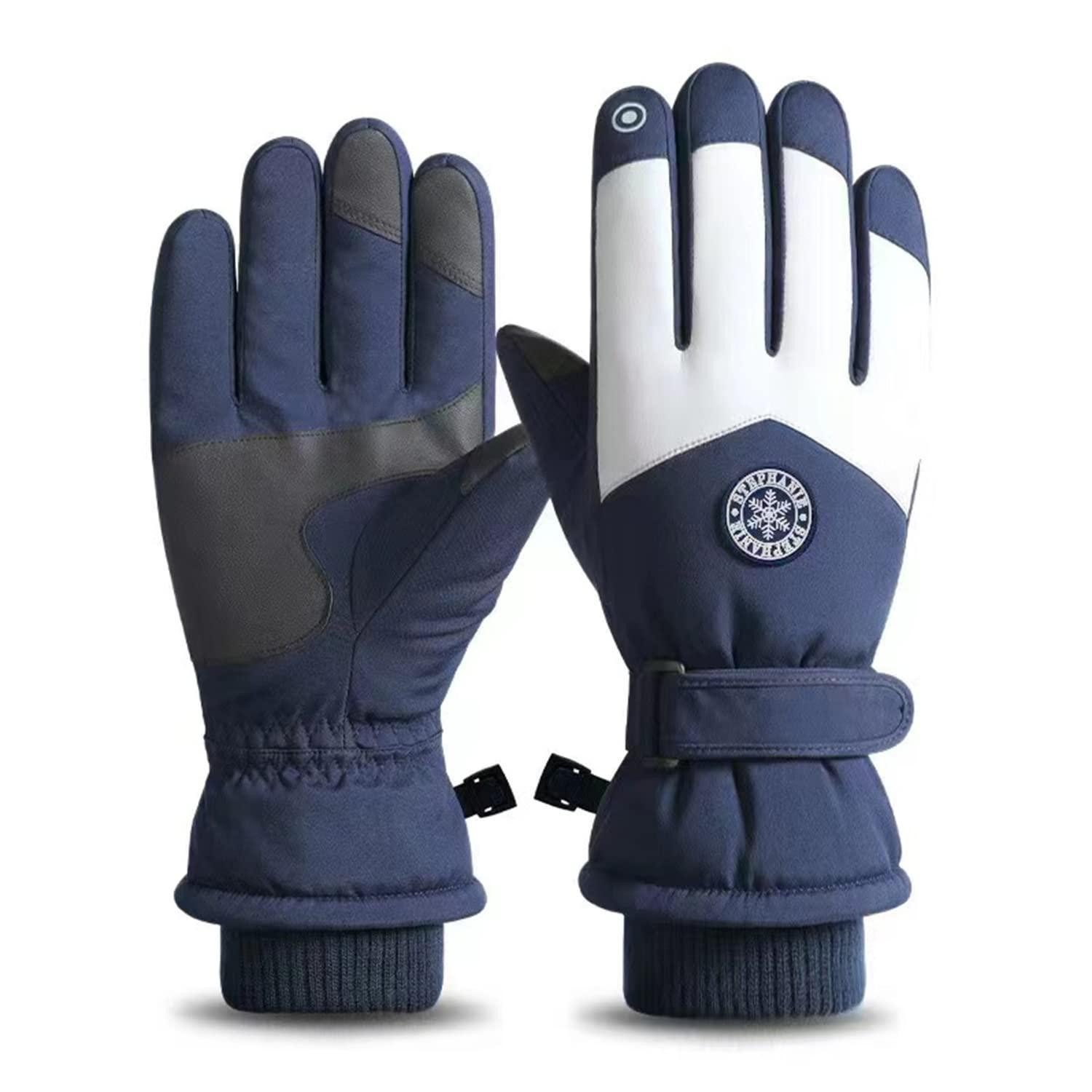LuxusKollektion Skihandschuhe Winterhandschuhe Herren Damen Navy Blue/White (1-St)