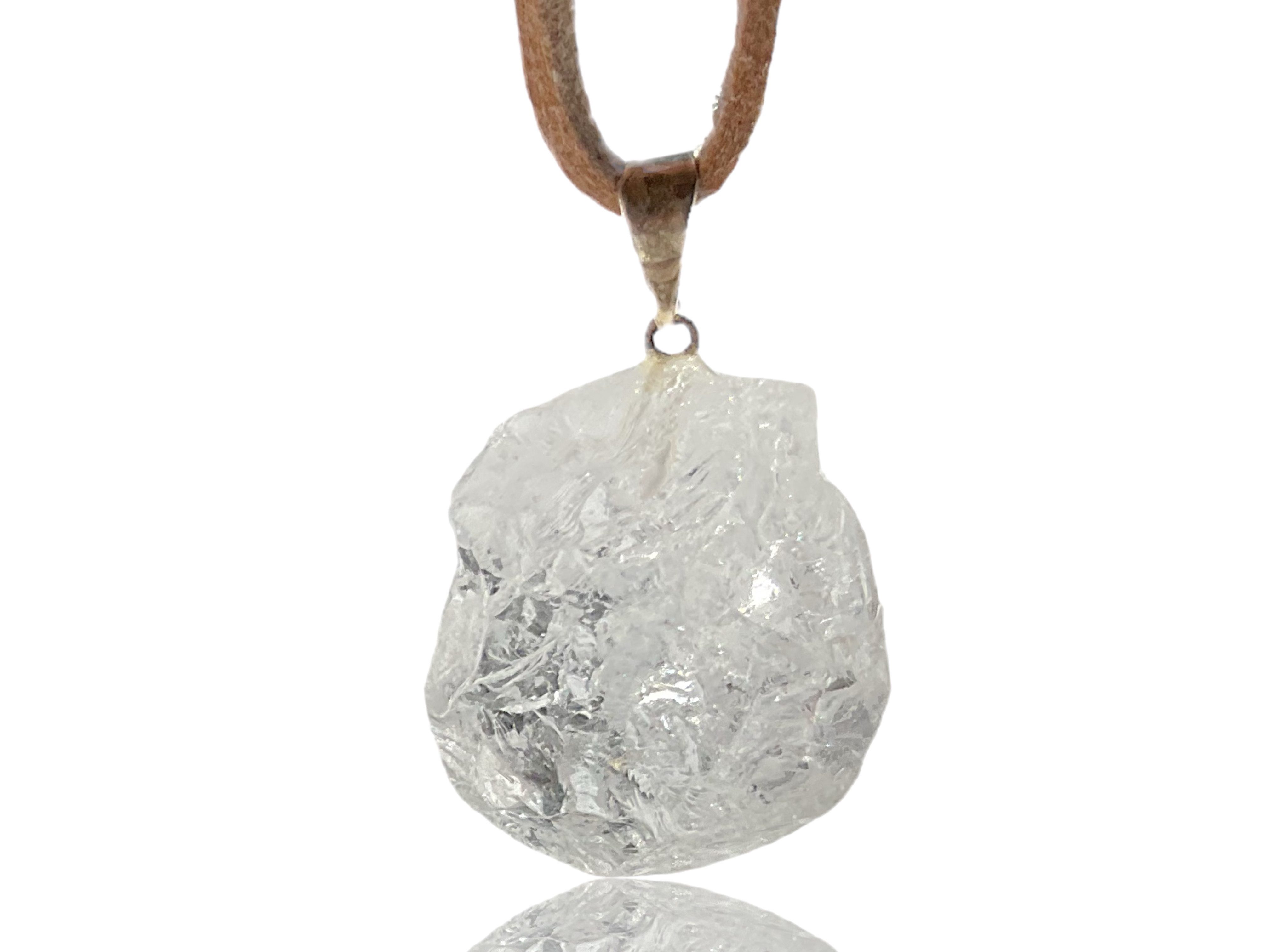 Steinfixx® Kette mit Anhänger Edelstein Rohkristall Kette - wunderschöner Cluster - Handmade (Anhänger mit Lederkette, 1-tlg., Aventurin, Amethyst, Bergkristall oder Rosenquarz), AAA-Qualität mit versilberter Öse