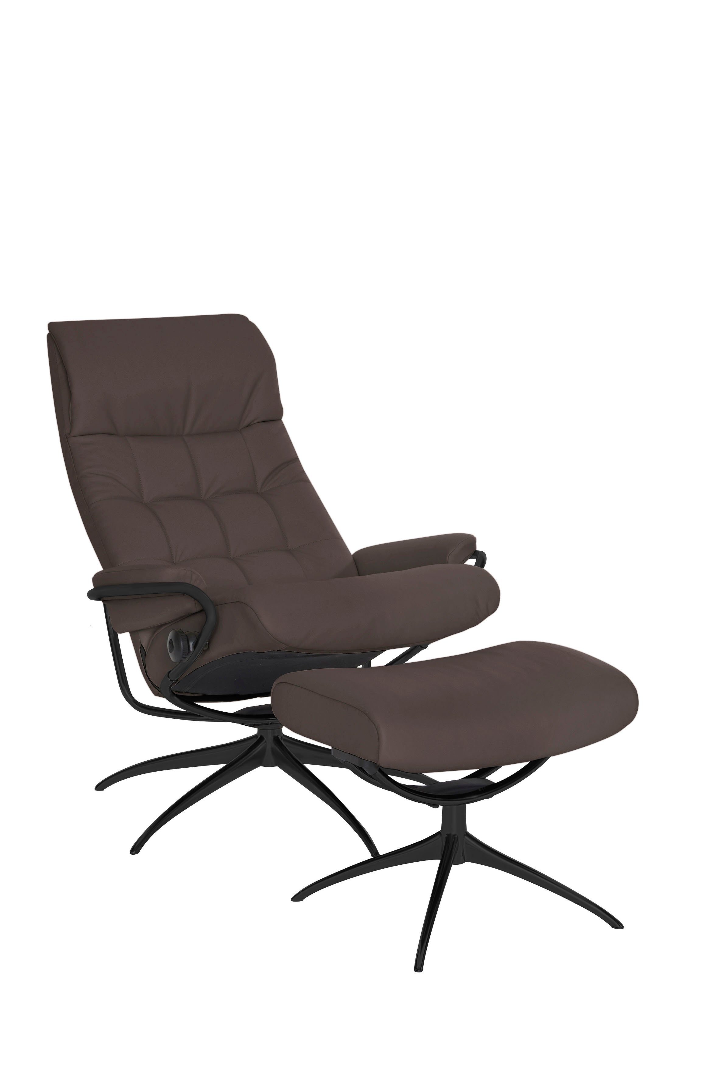 Stressless® Relaxsessel London (Set, Relaxsessel mit Hocker), mit Hocker, High Back, mit Star Base, Gestell Schwarz