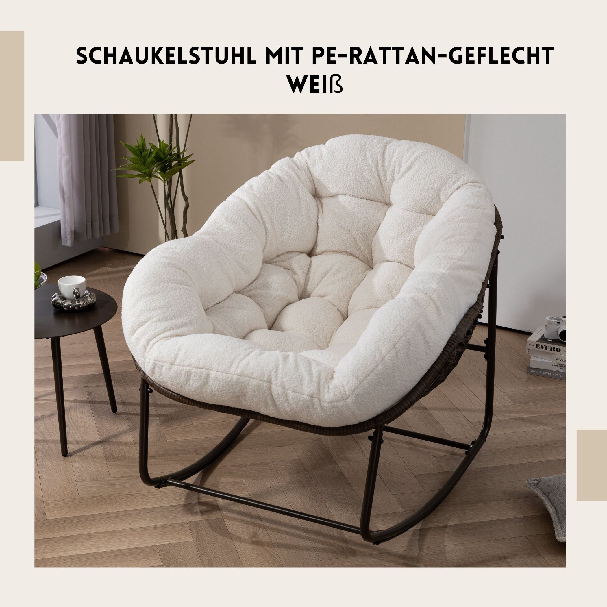 SeedWave Schaukelstuhl Übergrößen mit PE-Rattangeflecht, 15cm günstig online kaufen