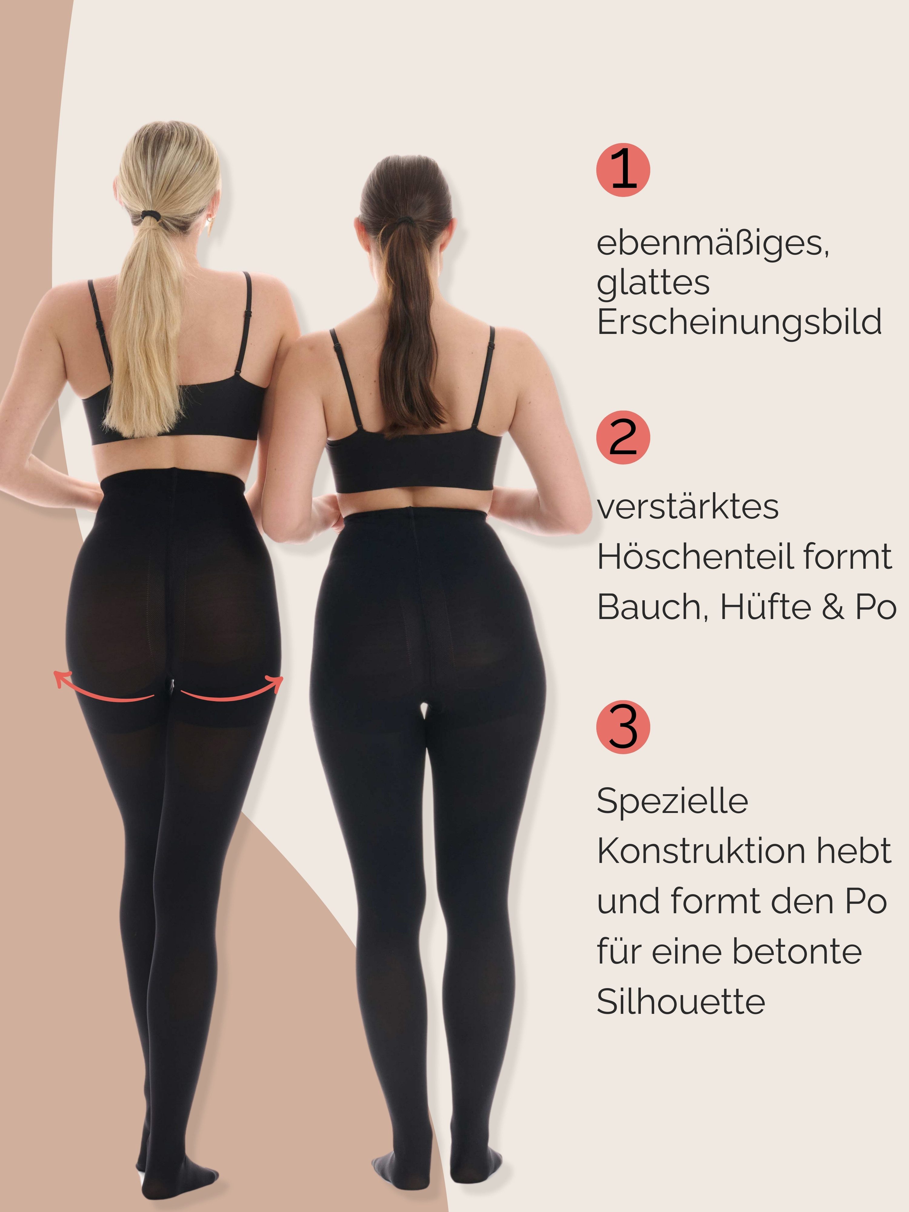 tonest Shaping-Strumpfhose Shape Strumpfhose Damen 80DEN - blickdicht figurformend 80 DEN (Doppelpack 2 St) formt Bauch, Hüften und Po