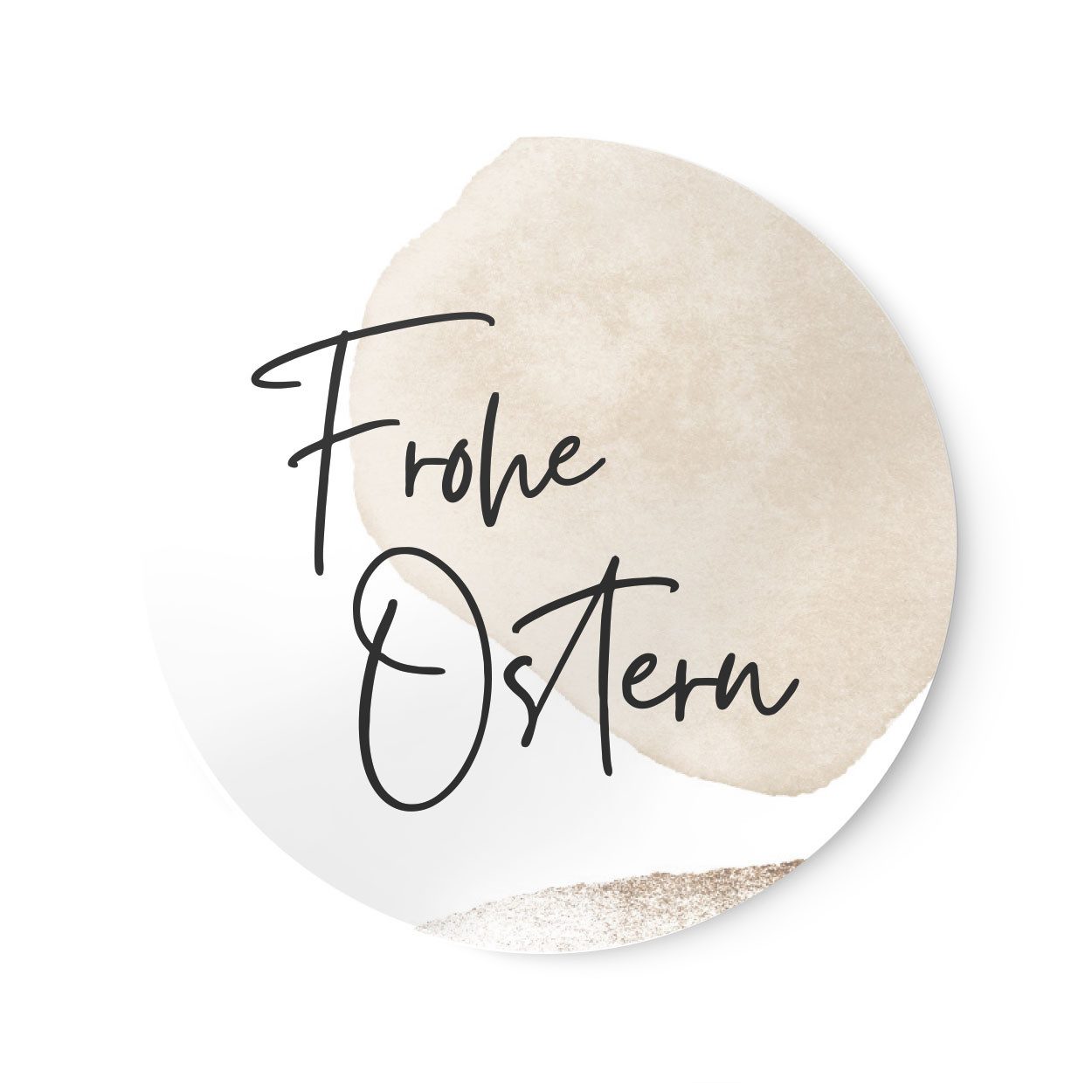 NORDEULE Sticker Frohe Ostern im 20er Set Beige, Runde Aufkleber ⌀ 4cm, (Set 20-tlg), für Ostergeschenke, DIY, Osterpost, Verpackung, Seidenpapier Etiketten