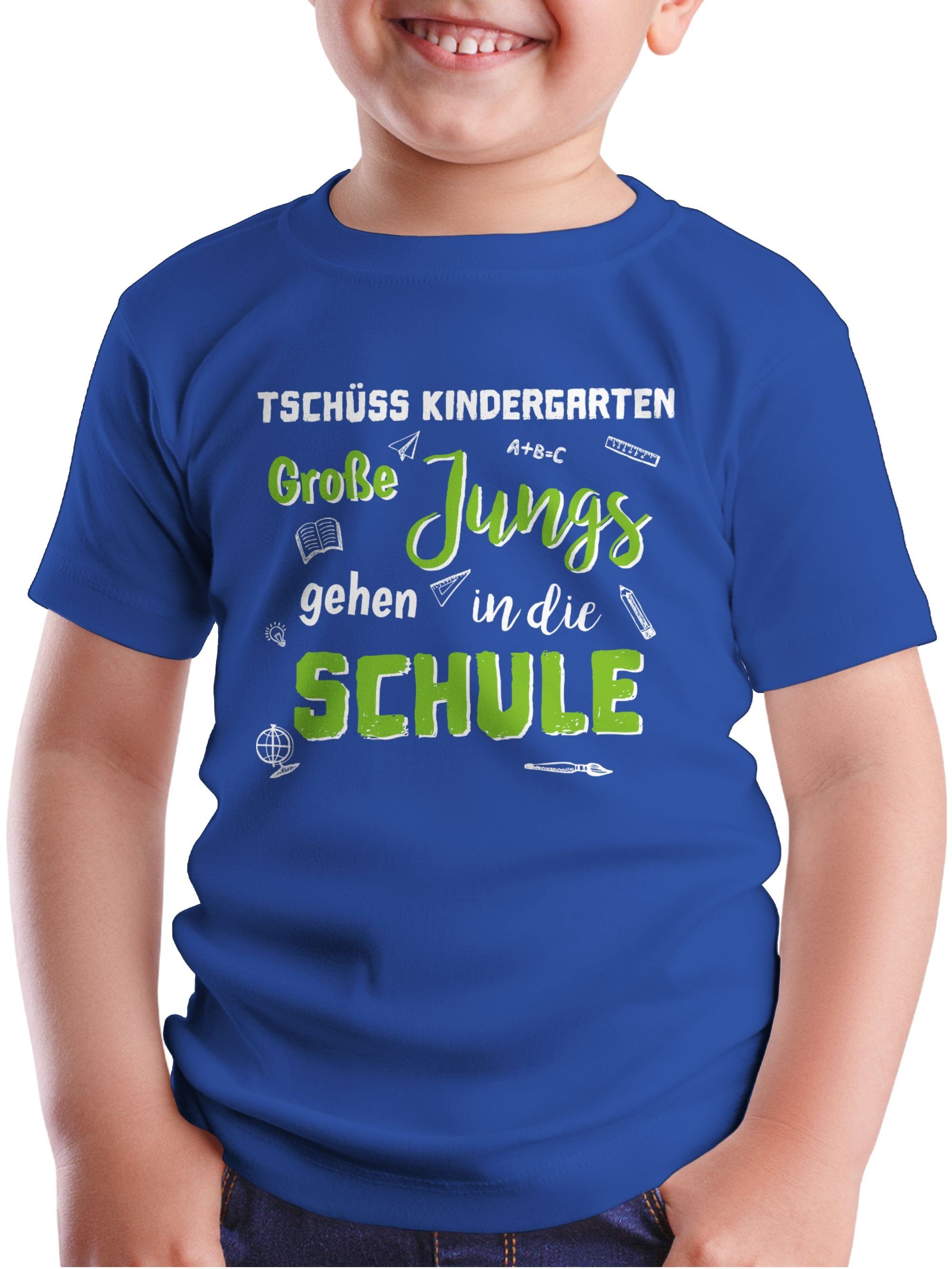 2 in Große Royalblau Junge T-Shirt Geschenke die gehen Jungs Schule Shirtracer Kindergarten Einschulung Schulanfang Tschüss