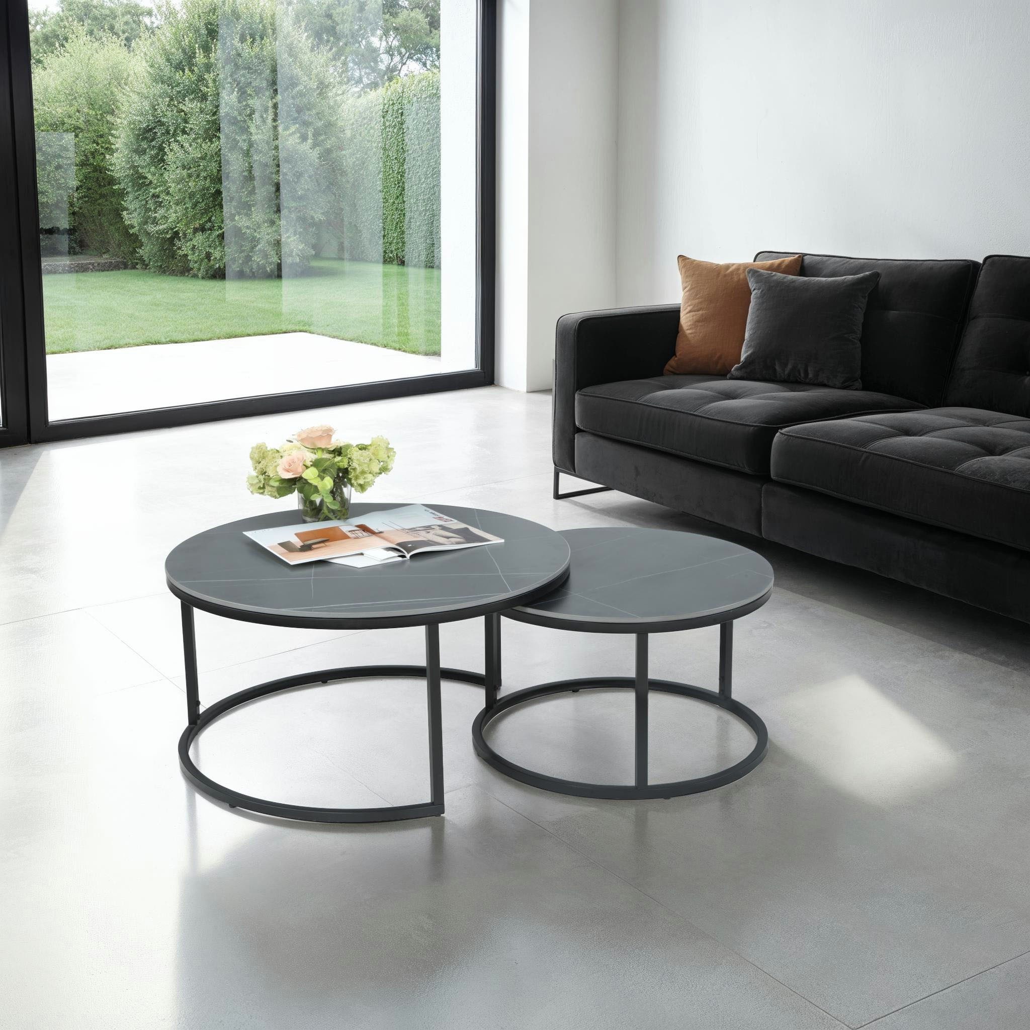 HELA Satztisch LUIS Topseller, Couchtisch rund (Set, 2-St), 2er Set, 12mm S günstig online kaufen