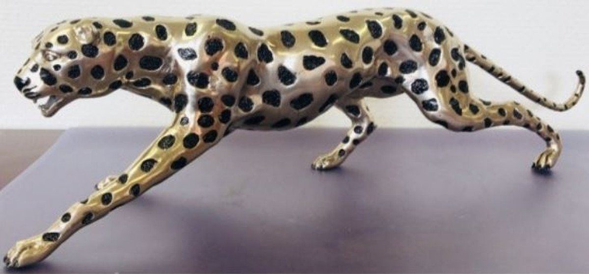 Casa Padrino 18 Gepard x Bronzefigur Schwarz 14 / Luxus H. Luxus 62 Qualität x cm - Dekofigur Silber