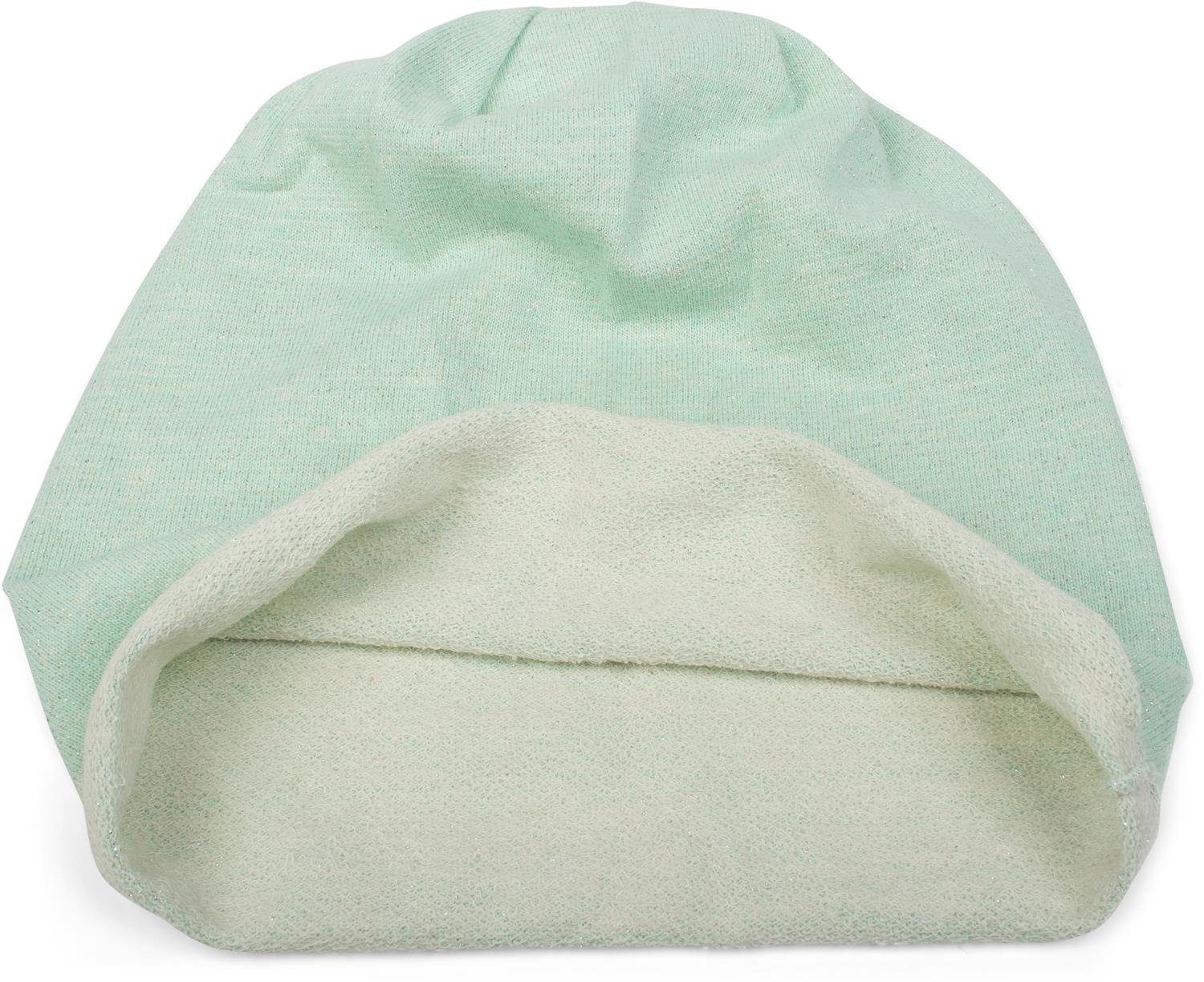 Beanie Mint Mütze All Over mit Beanie meliert (1-St) styleBREAKER Glitzer