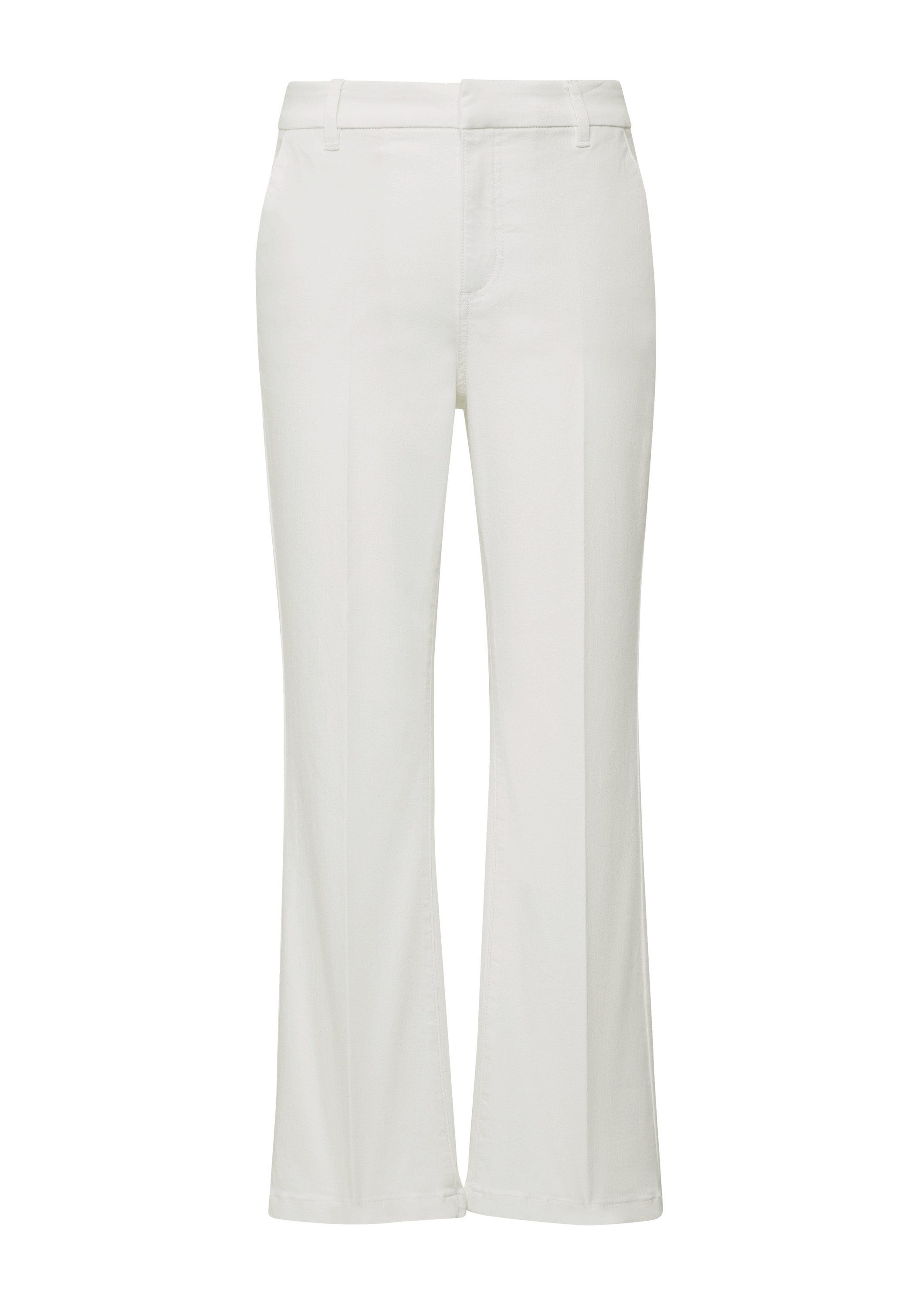 comma 7/8-Hose Hose Weiße Crop-Jeans mit Flared Leg