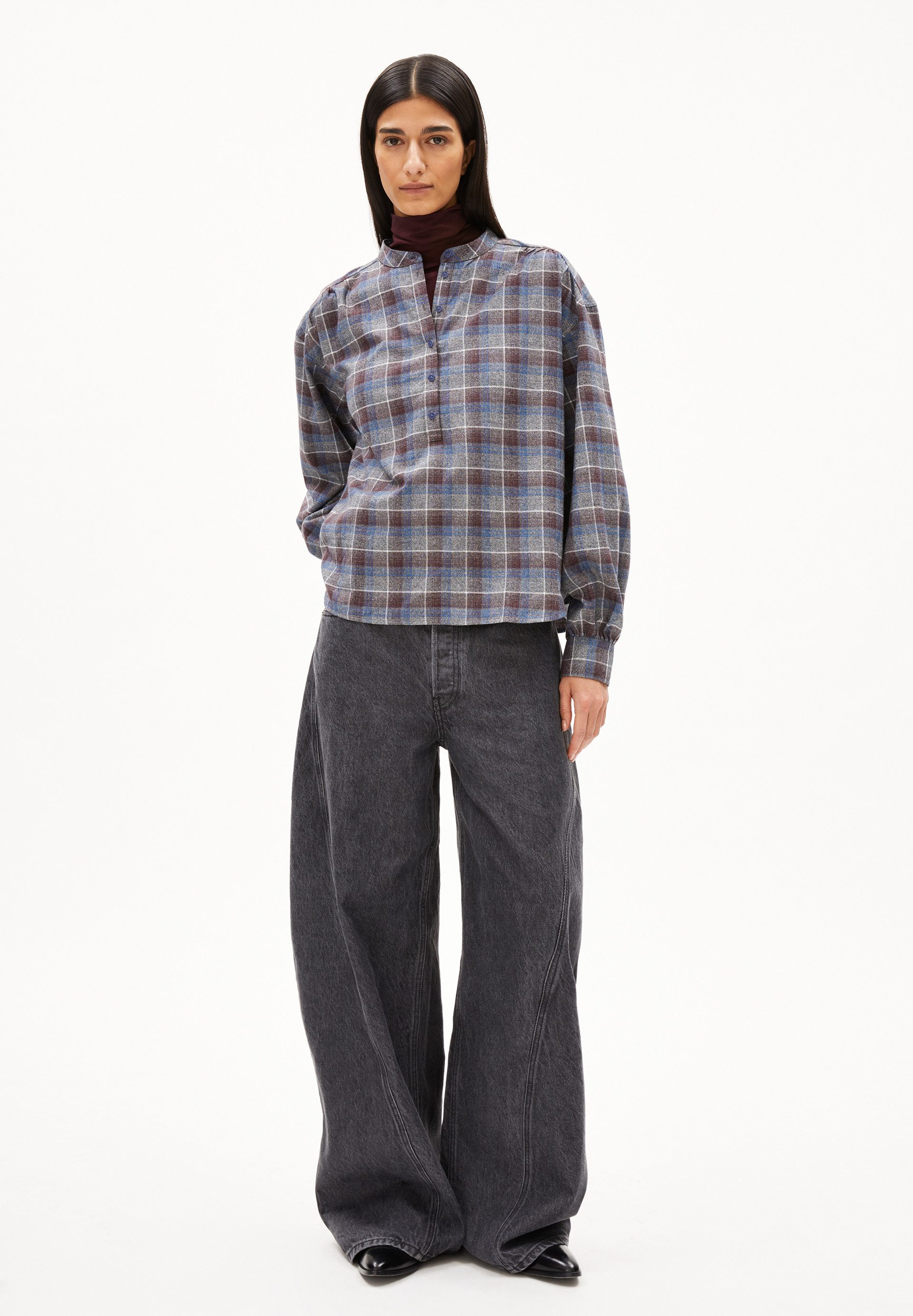 Armedangels Langarmbluse EFINARAA CHECK Bluse aus Bio-Baumwolle Loose Fit L günstig online kaufen