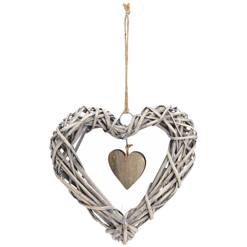 Dekohänger Herz Hängedeko Weidengeflecht 25cm