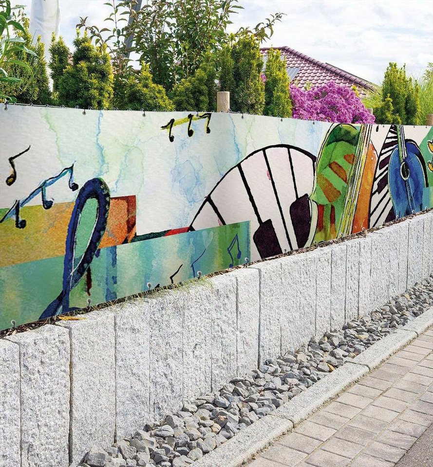 Thumbnail - MyMaxxi Sichtschutzzaunmatten Zaunbanner Malerei Instrumente Sichtschutz Garten Zaun