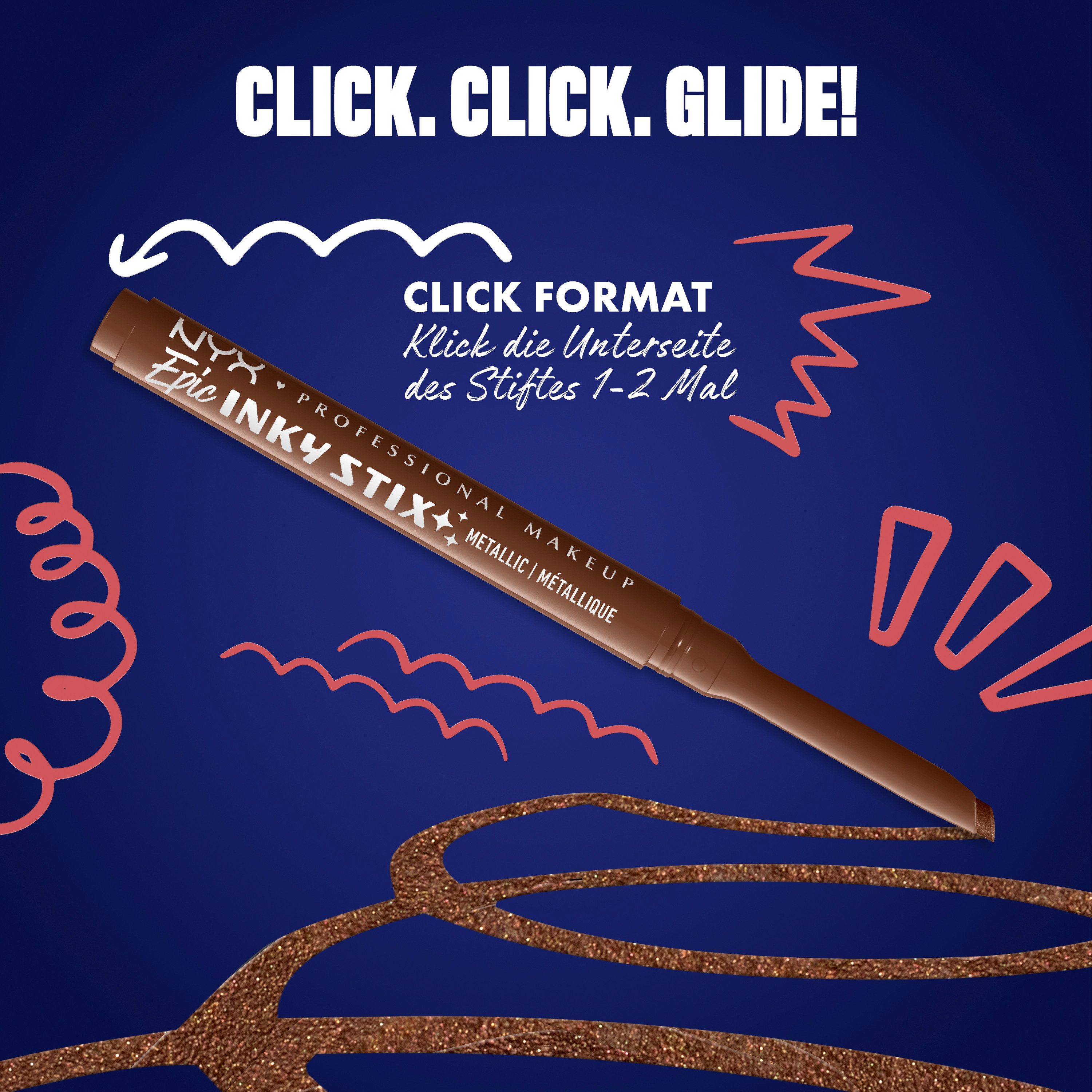NYX PROFESSIONAL MAKEUP Eyeliner EPIC INKY STIX CREAM GEL EYELINER, ideal für definierte Lidstriche und vielfältige, ausdrucksstarke Looks