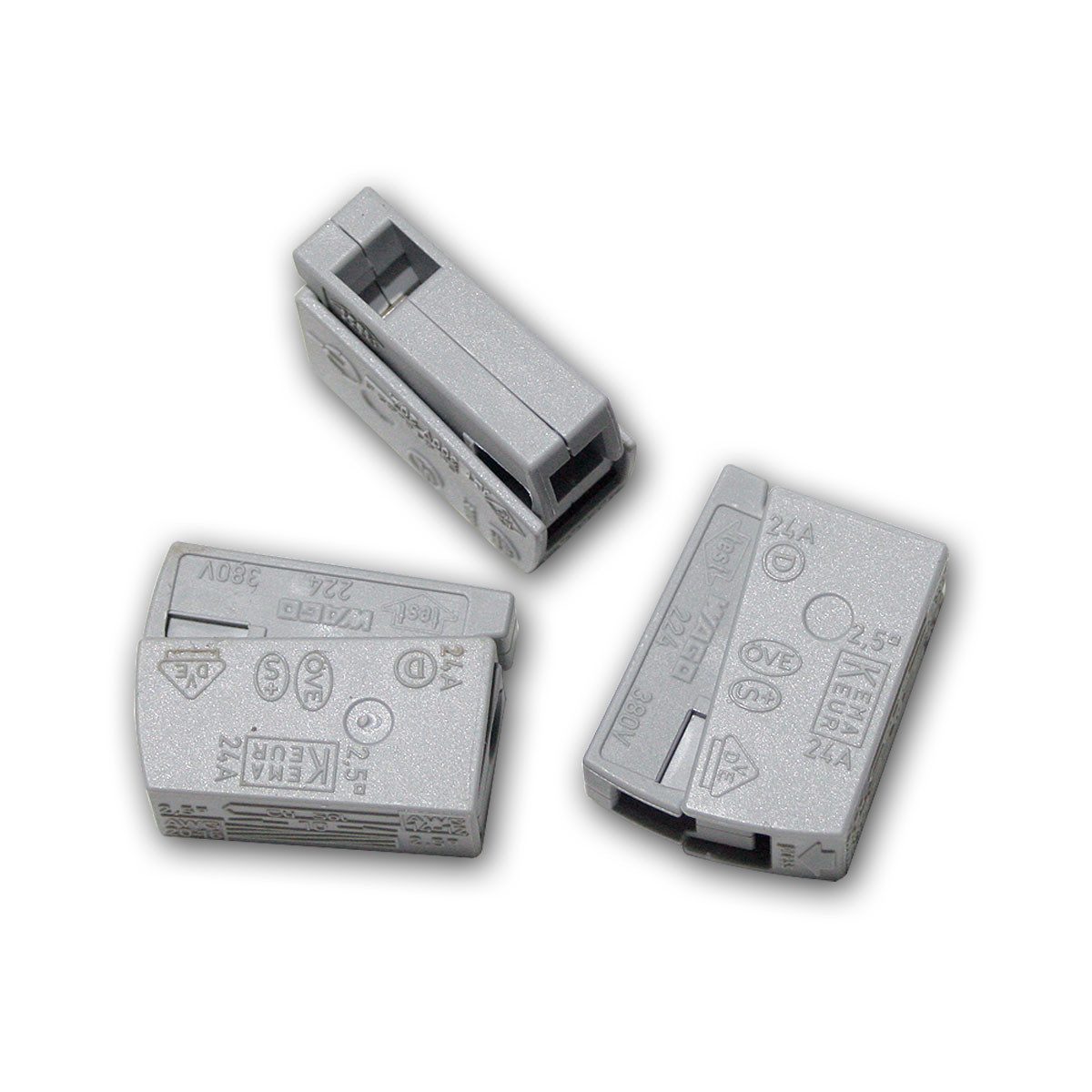 WAGO Verbindungsdosenklemme 50 Stück WAGO Leuchtenklemme, 1x 1,0-2,5mm², grau