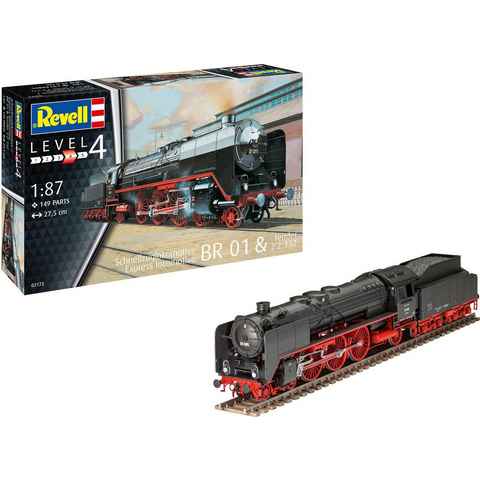 Revell® Modellbausatz H0 Schnellzuglokomotive BR01 & Tender 2'2' T32, Maßstab 1:87, Made in Europe