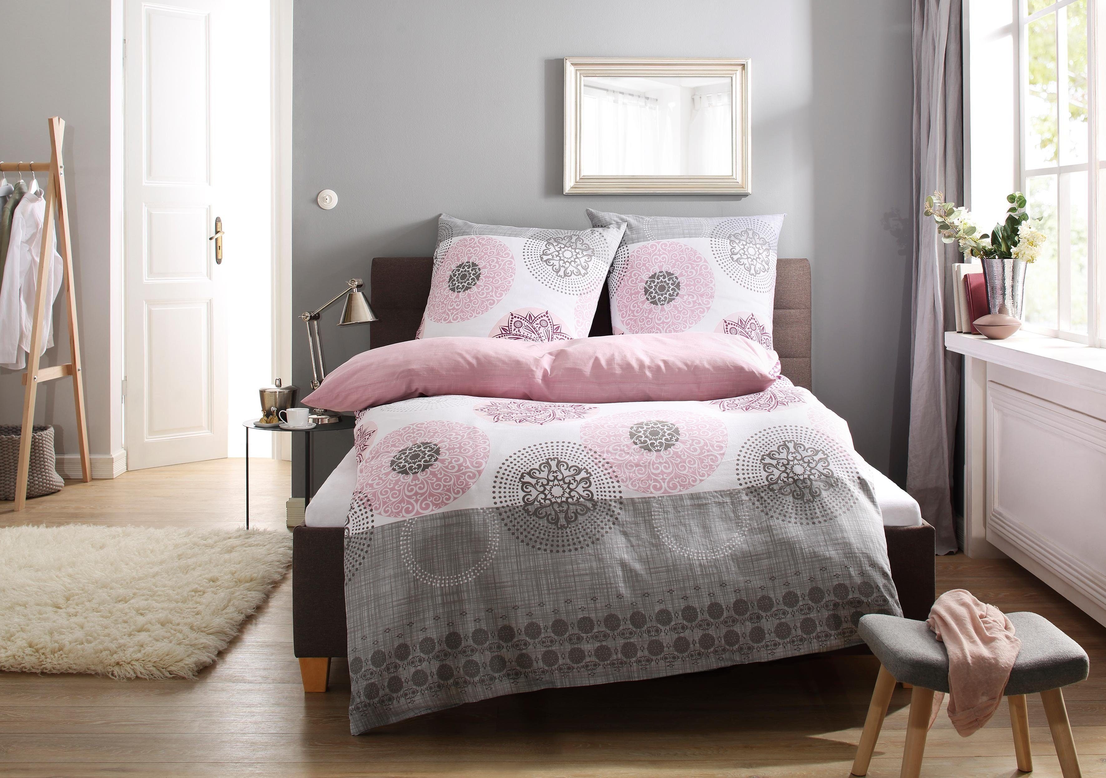 my home Bettwäsche Tesso in Gr. 135x200, 155x220 oder 200x200 cm, Polycotton recycelt, 2 teilig, Bettwäsche mit Ornamenten und in verschiedenen Qualitäten
