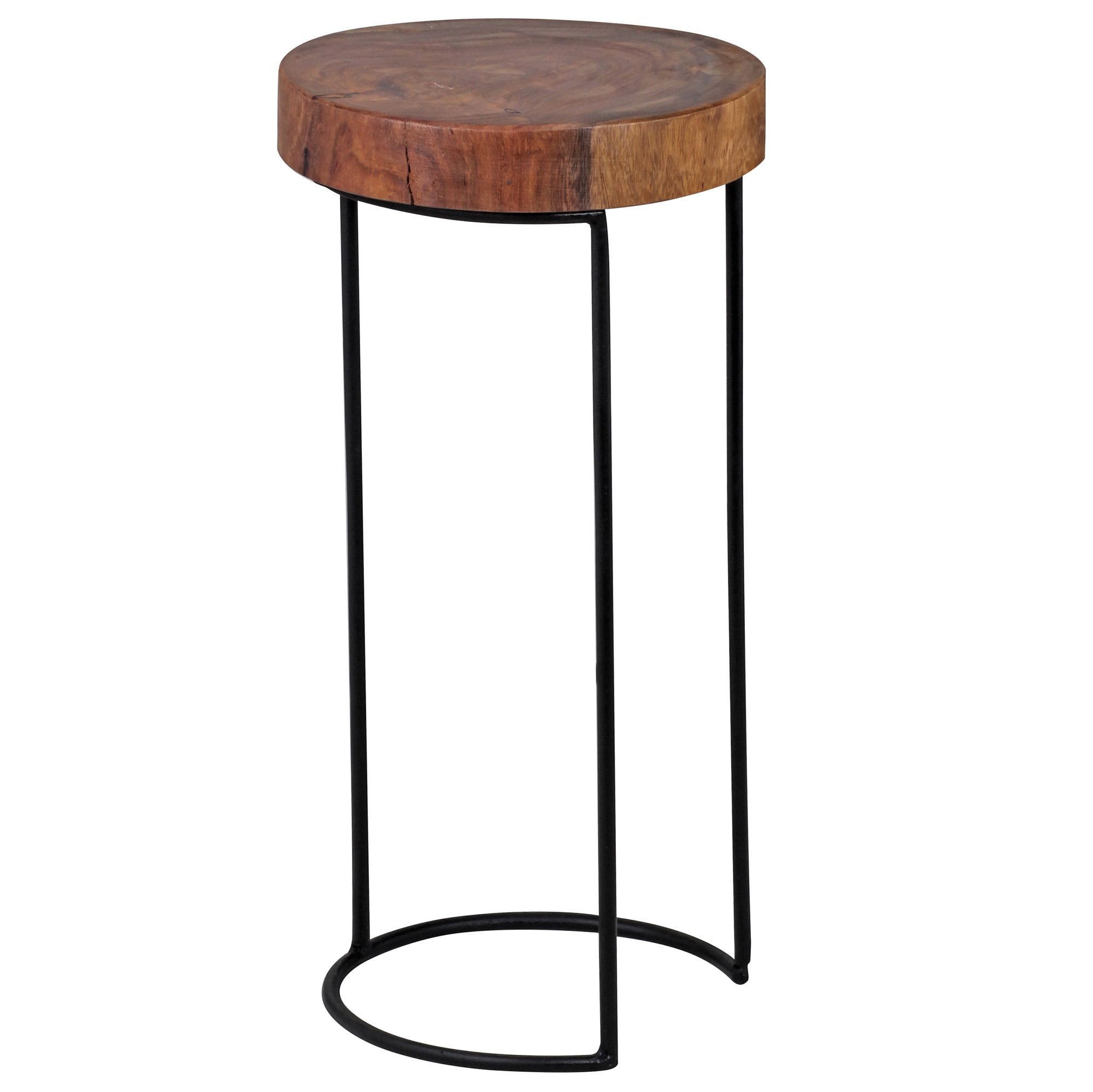 furnicato Beistelltisch Baumstammform 55x28x28 Massivholz, Walnuss (1-St), Handgefertigter Beistelltisch mit Baumstammplatte für dein Wohnzimmer