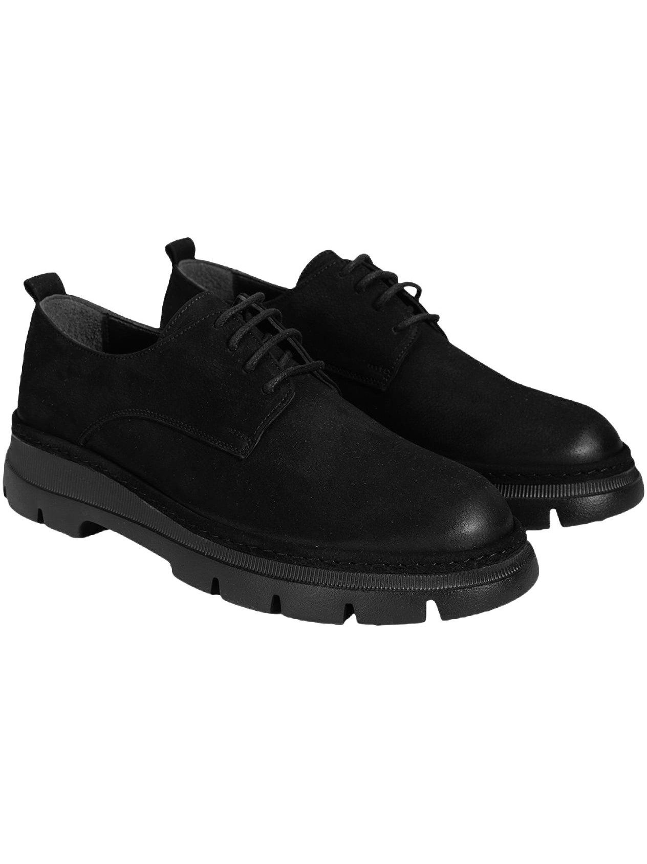Herren-Schnürschuhe aus Nubukleder – Niedriger Absatz, Lederfutter, a Daunenschuh