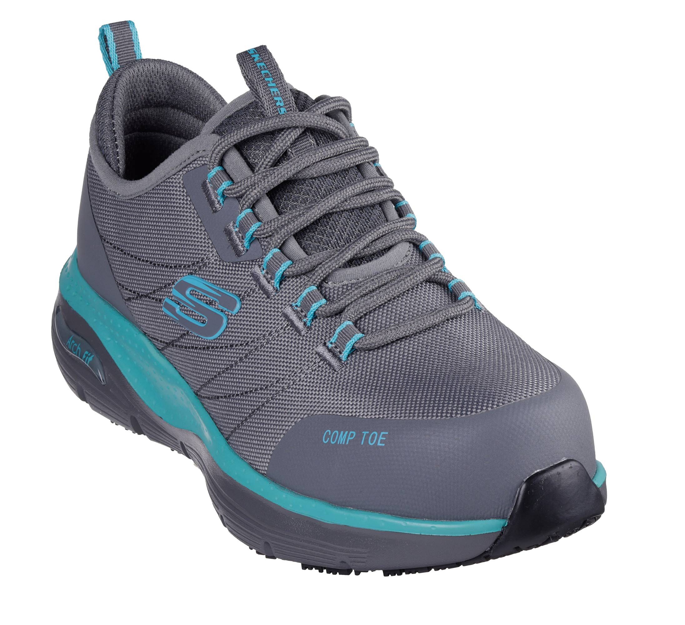 Skechers ARCH FIT SR EBINAL - Max Komfort und Sicherheit - Damen S3 SR ESD Arbeitsschuh Arch Fit Einlegesohle mit zertifizierter Unterstützung des Fußgewölbes