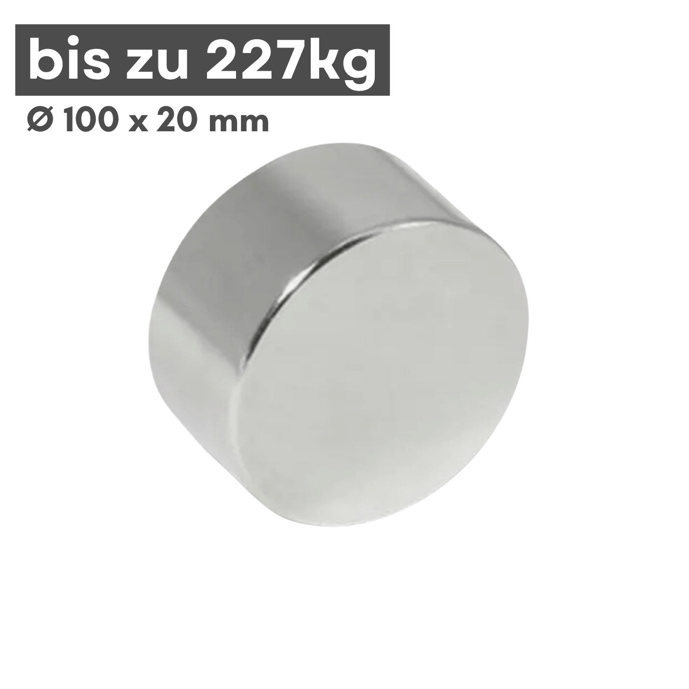MaajeeKuto Magnet Neodym Magnet Ø100x20 mm N48 – Scheibenmagnet 227 kg (1-St)