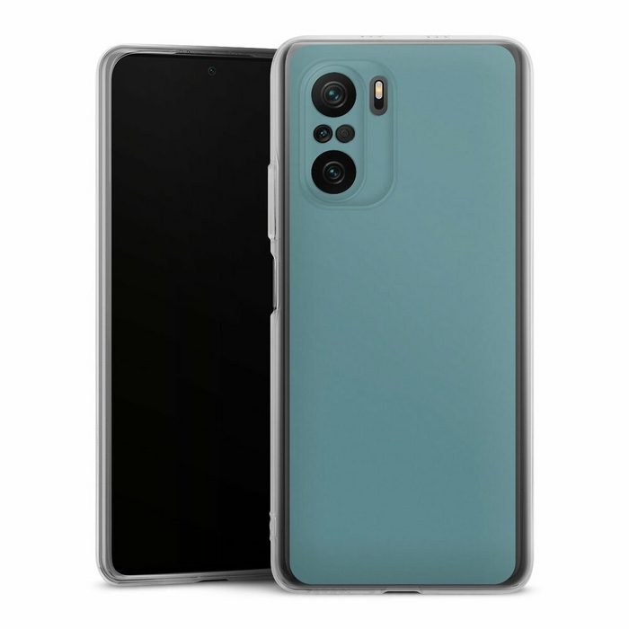 DeinDesign Handyhülle Art Blau einfarbig Petrol Xiaomi Poco F3 Silikon Hülle Bumper Case Handy Schutzhülle