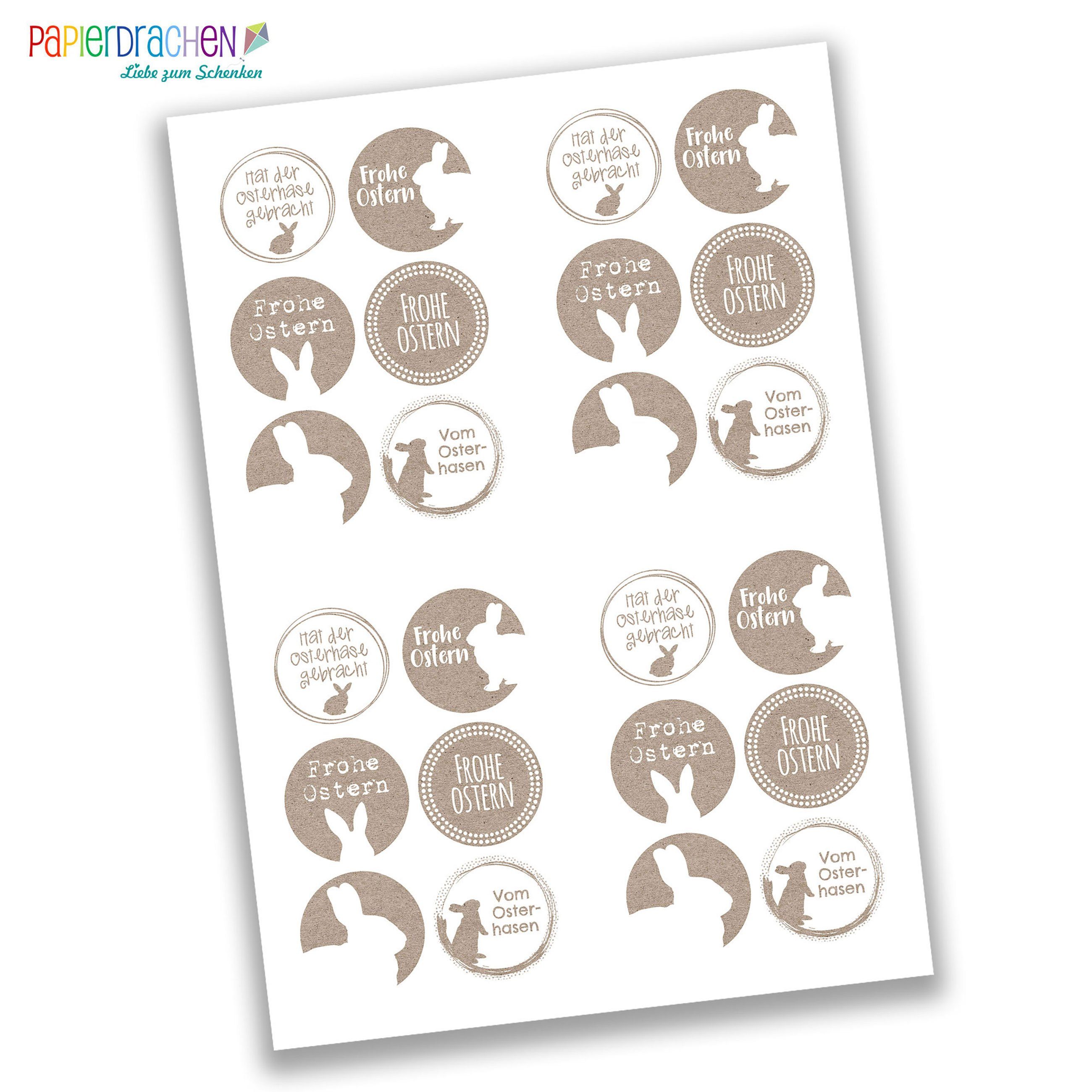 PAPIERDRACHEN Sticker Osteraufkleber - zum Verzieren und Gestalten