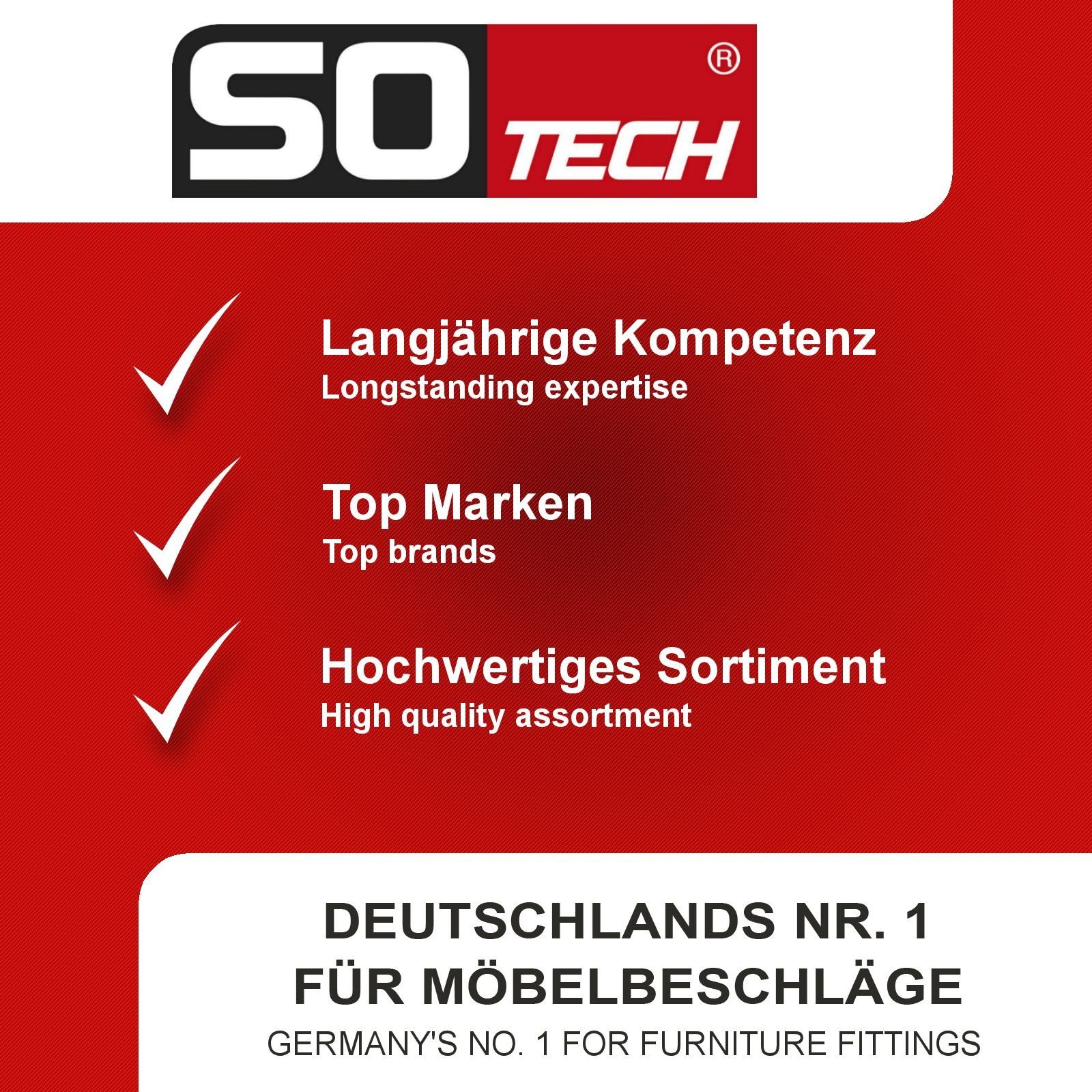 SO-TECH® Möbelbeschlag (1 T45/T52 St), Dämpfer Topfbänder Kreuzplatte + mit Topfscharniere Scharniere Eckanschlag Scharnier