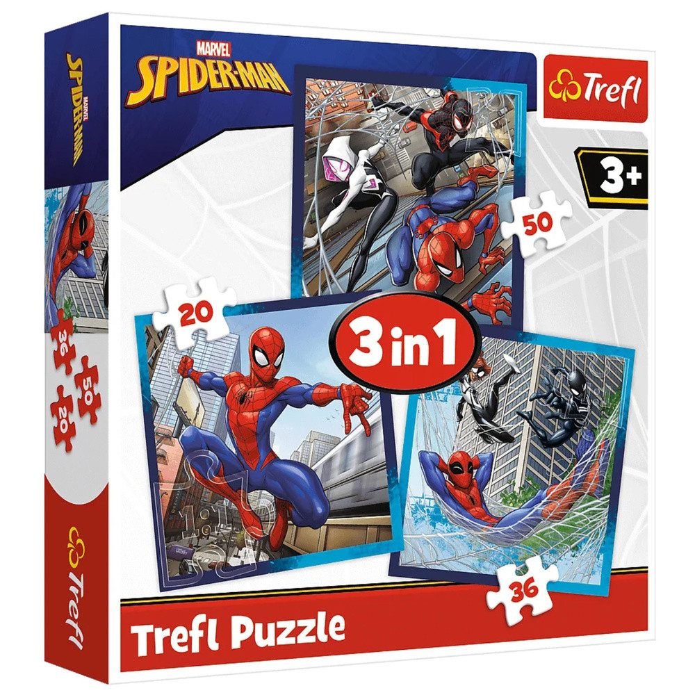 Trefl Puzzle Kinderpuzzle Legespiel Motivpuzzle, 106 Puzzleteile, 3 Motive in einer Box, 20, 36 und 50 Teile